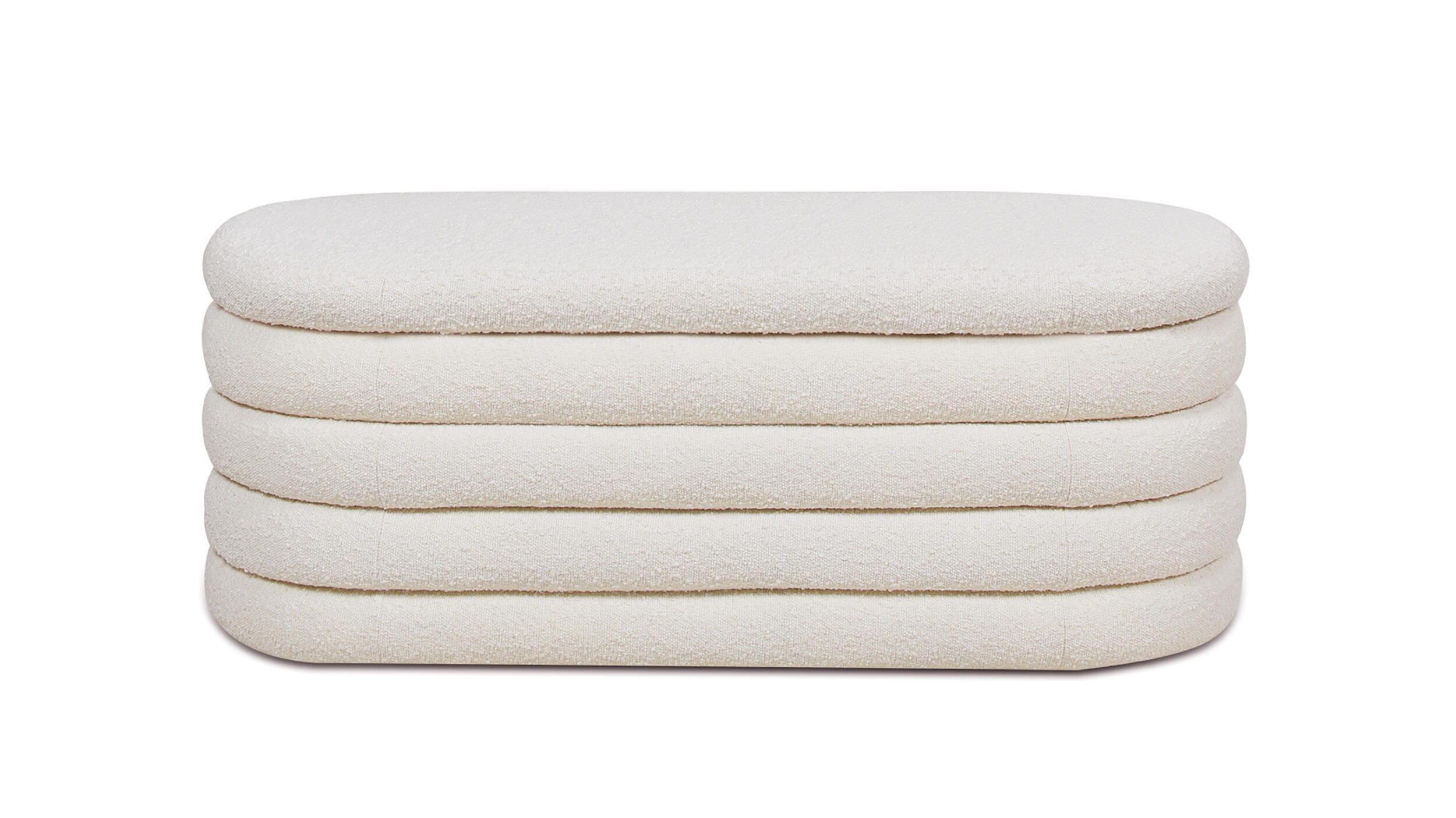 Jennifer Taylor Home Fuji 49" Upholstered Oval Storage Bench, , large