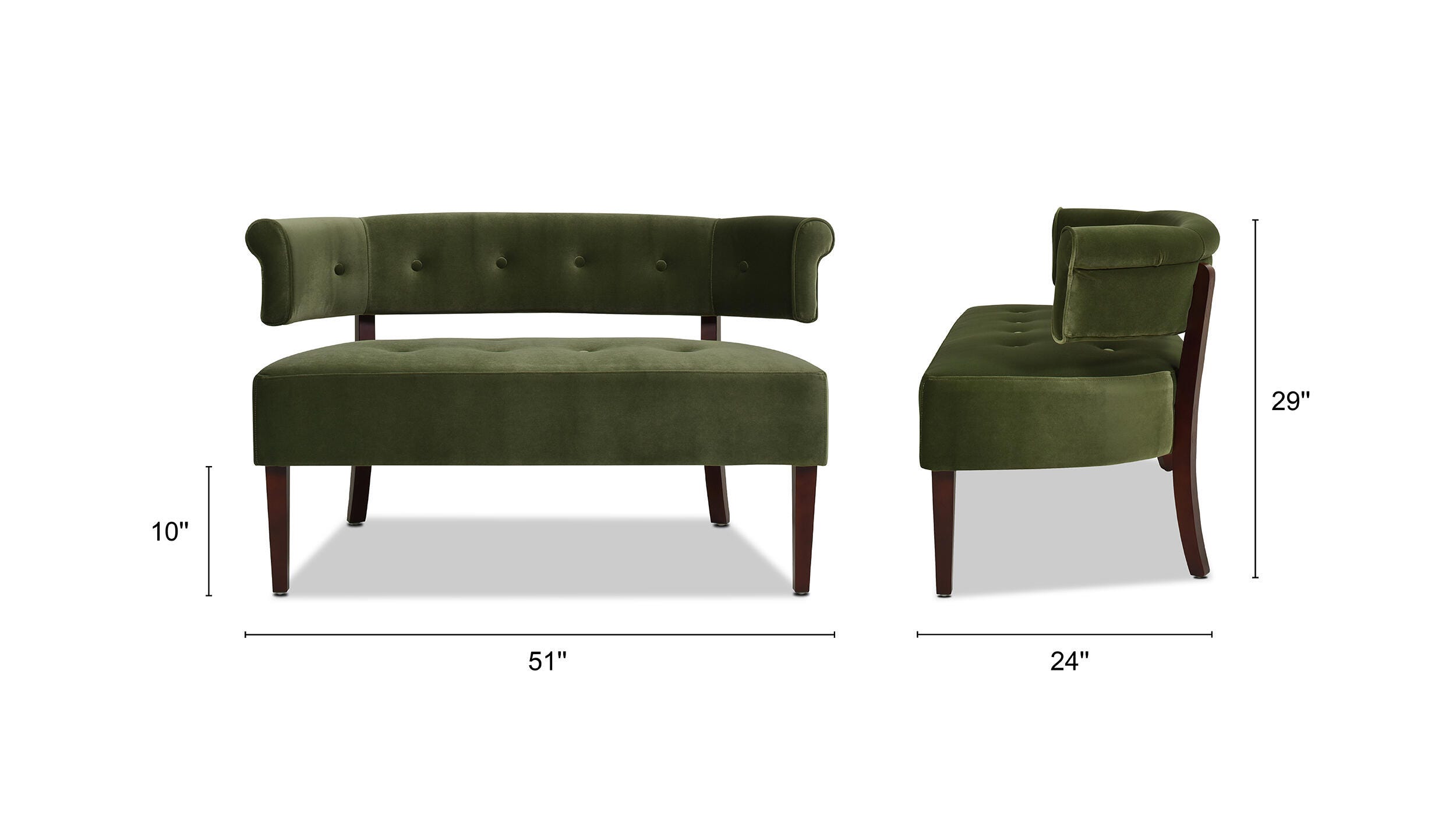 Jennifer Taylor Home Jared Roll Arm Tufted Bench, , large