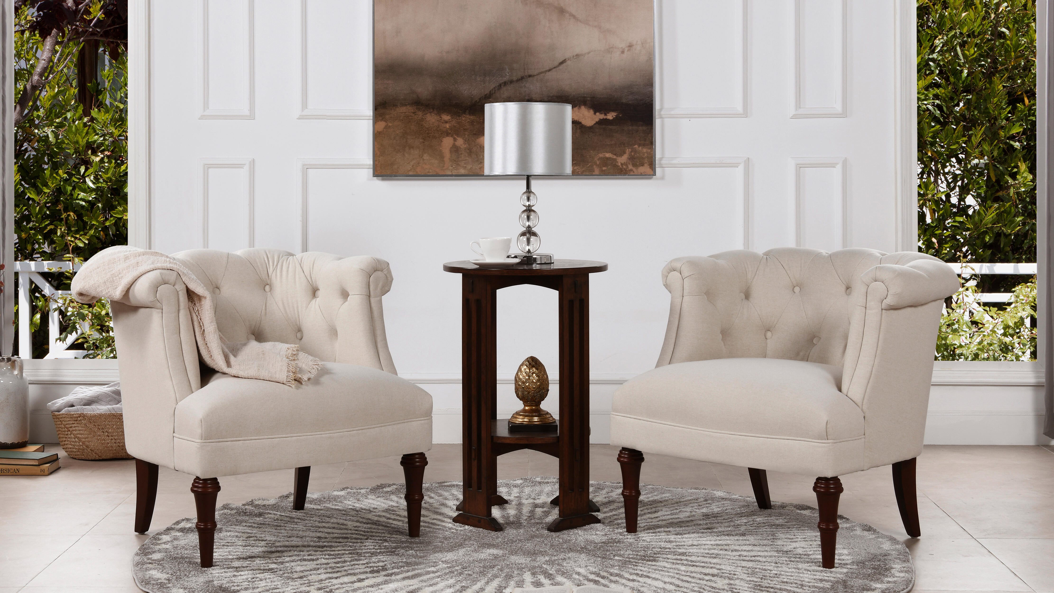 Jennifer Taylor Home Katherine Katherine Tufted Accent Chair, Sky Neutral Beige, large