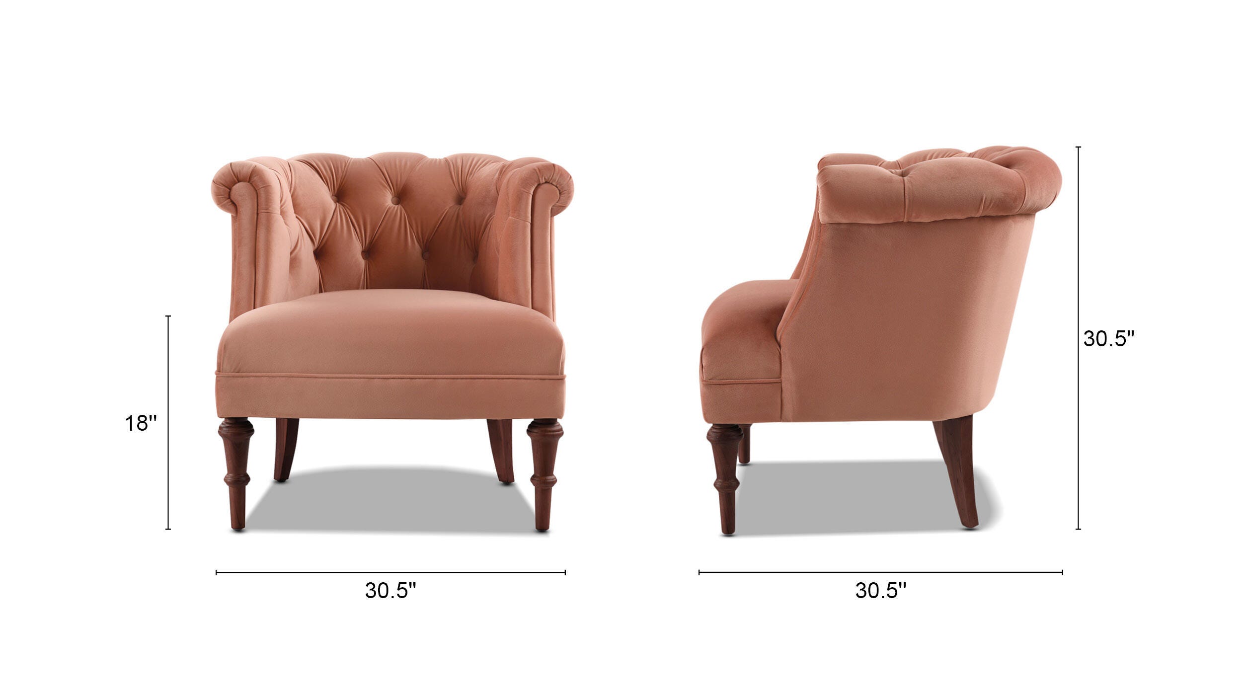 Jennifer Taylor Home Katherine Katherine Tufted Accent Chair, Peach Orange, large