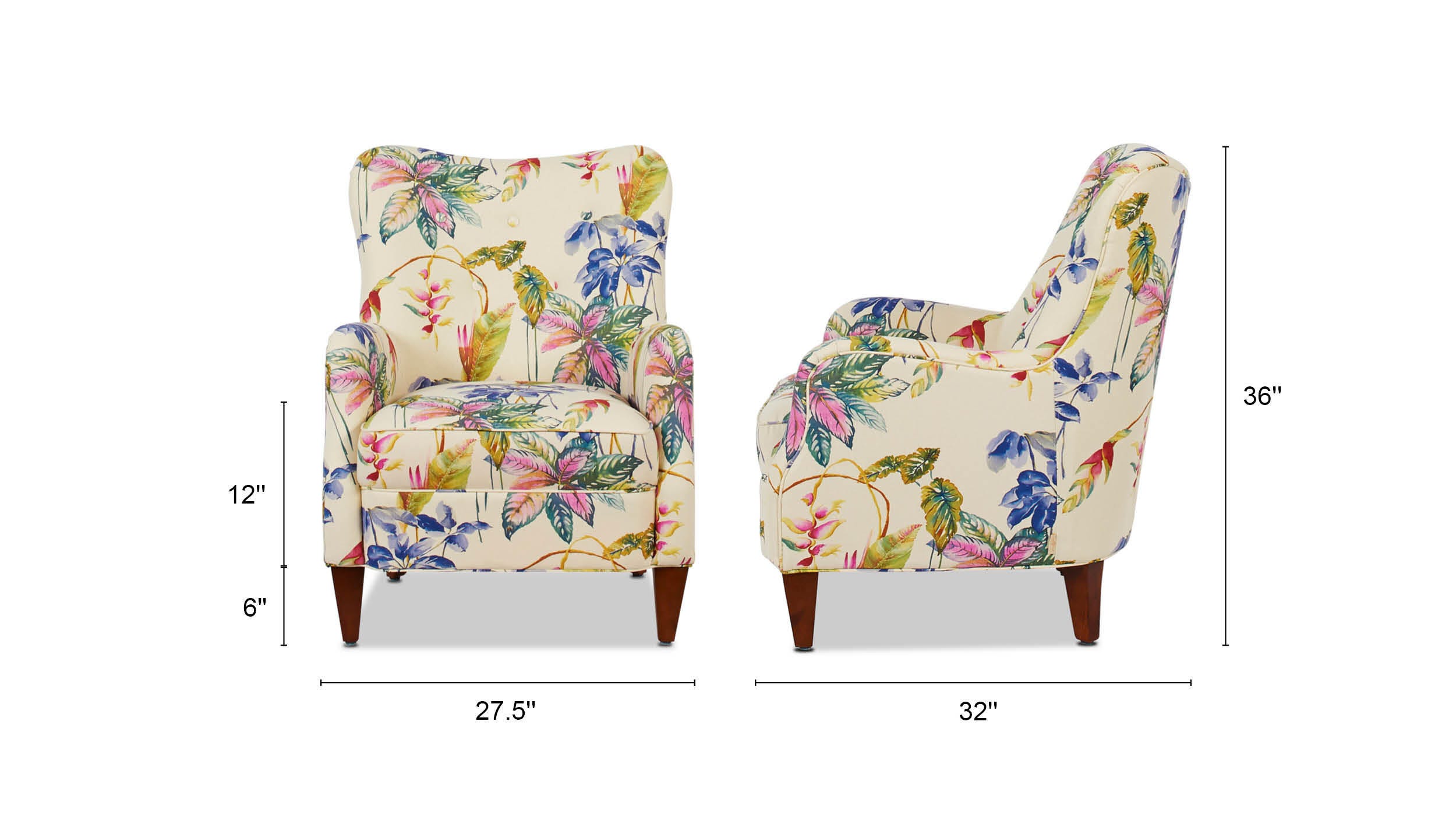 Jennifer Taylor Home Paradise Paradise Upholstered Arm Chair, , large