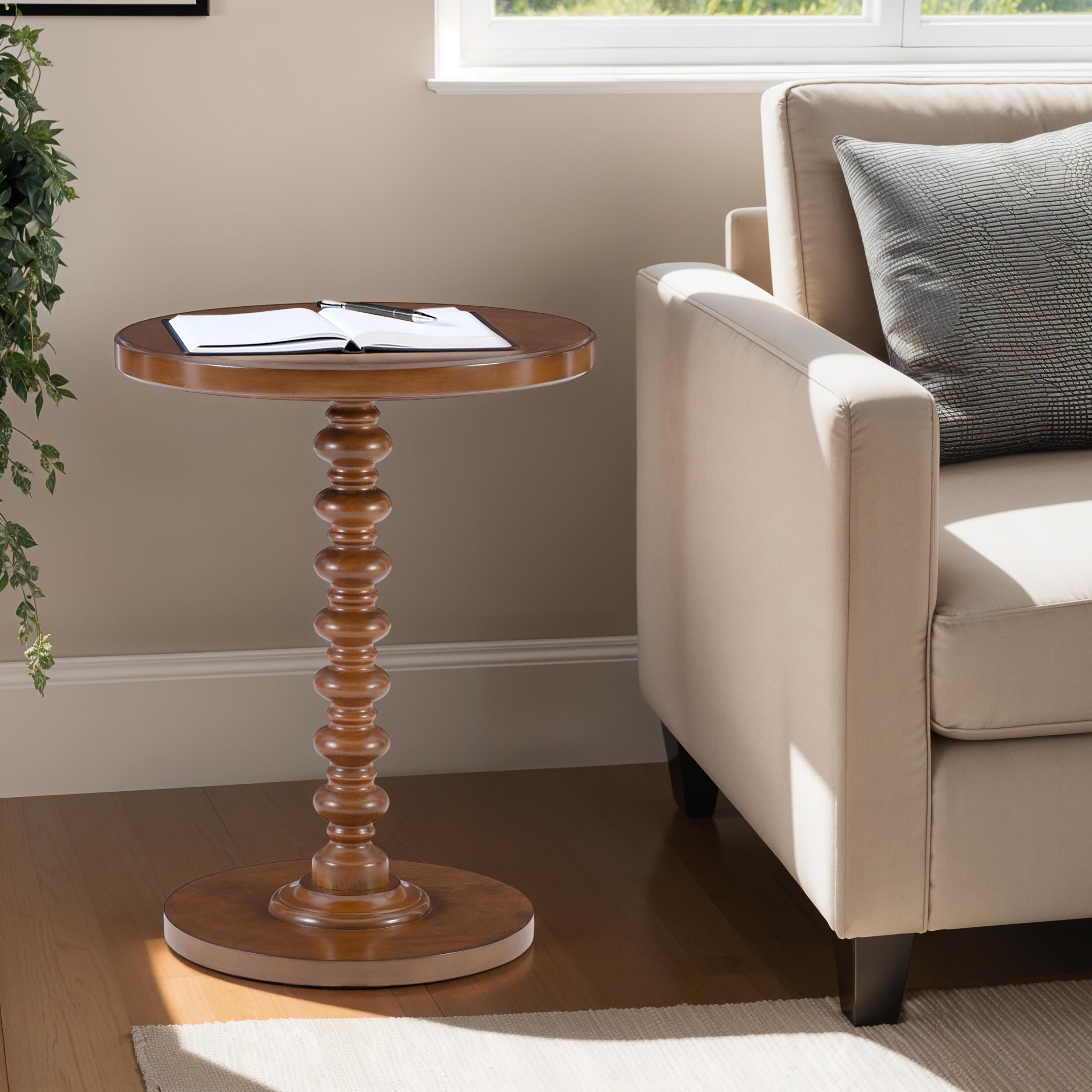 Linon Elina Side Table, Hazelnut, large