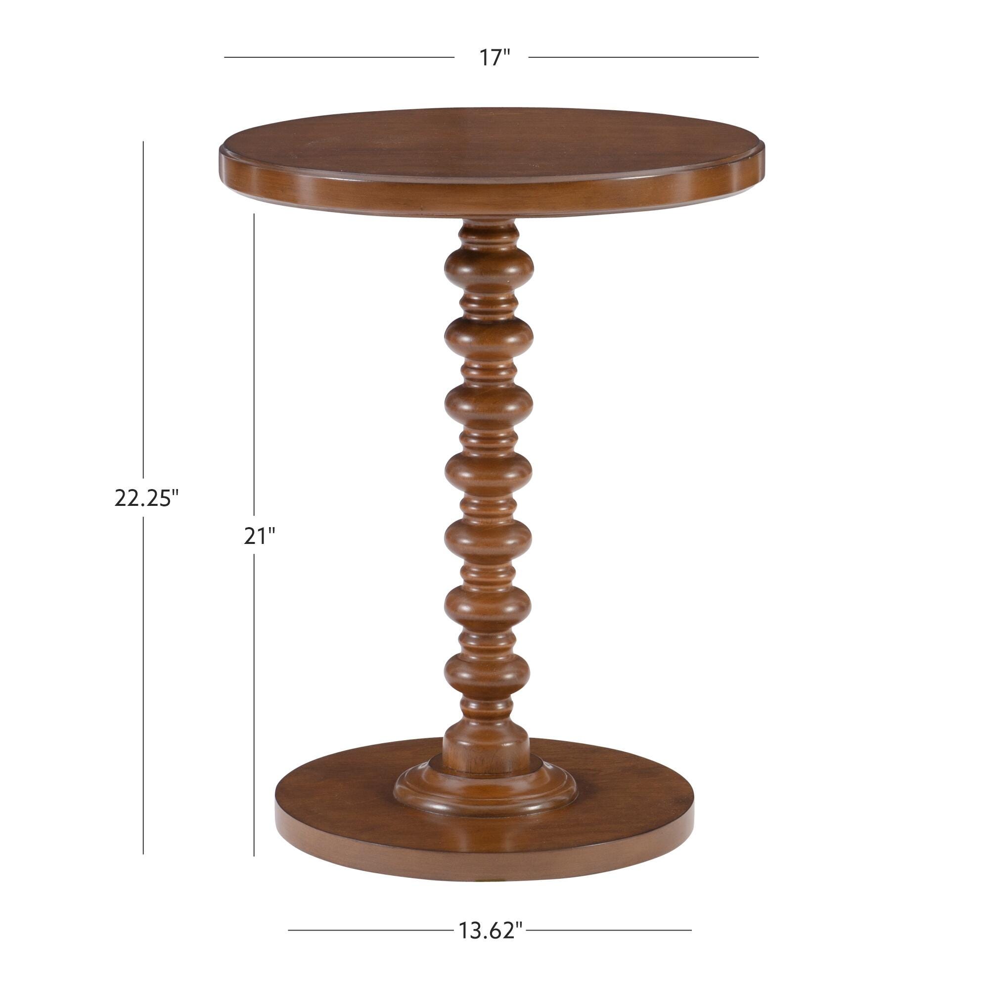 Linon Elina Side Table, Hazelnut, large