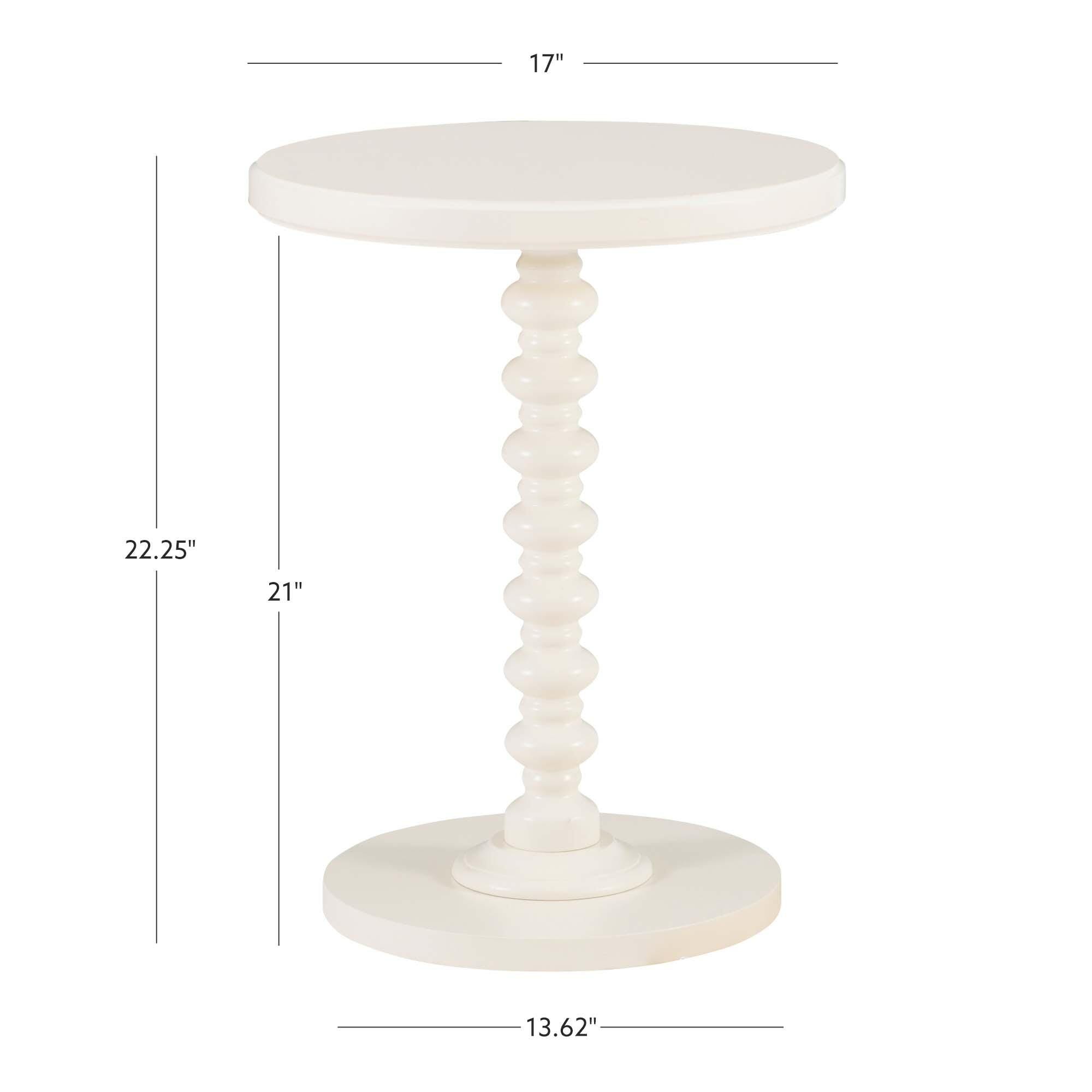 Linon Elina Side Table, Off White, large