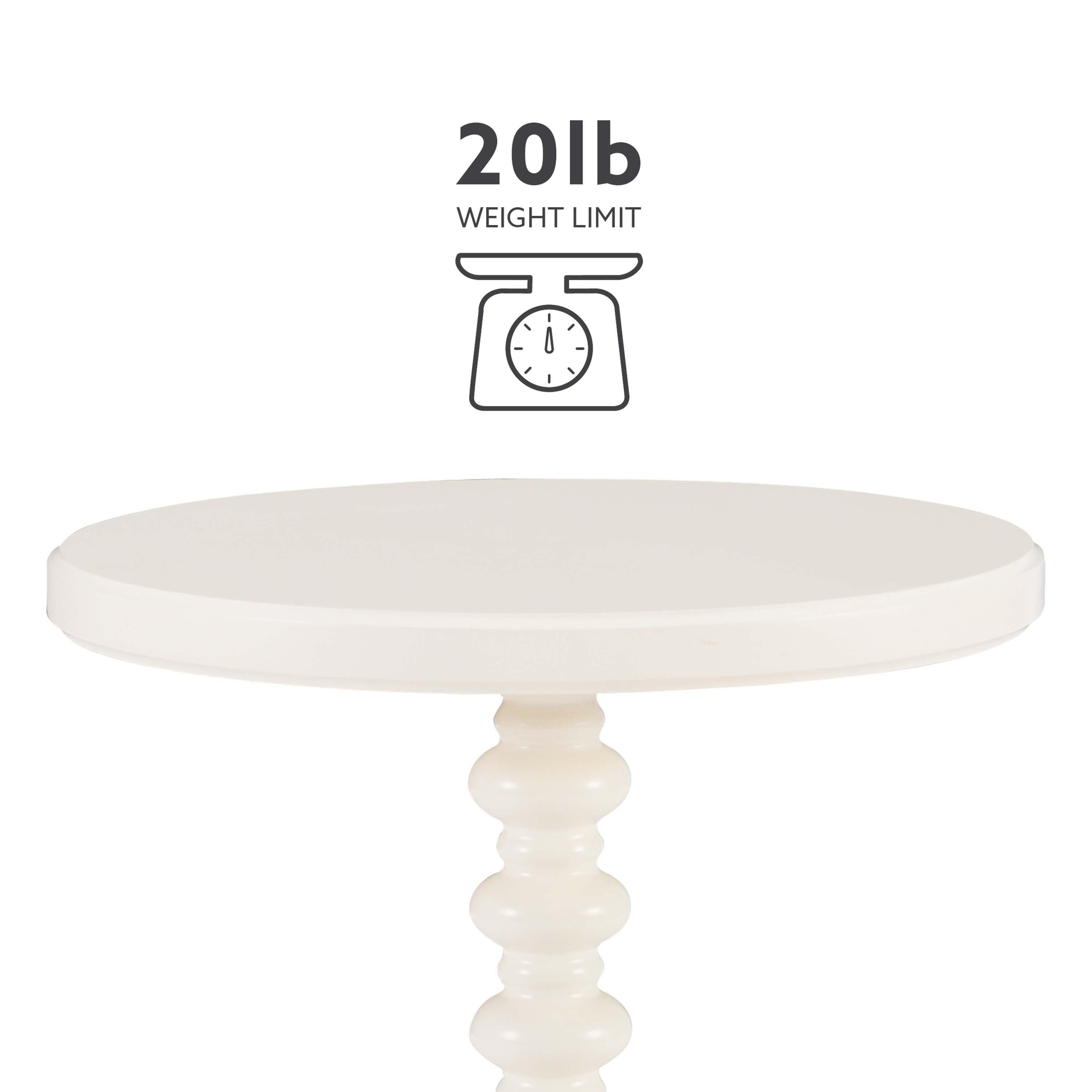 Linon Elina Side Table, Off White, large