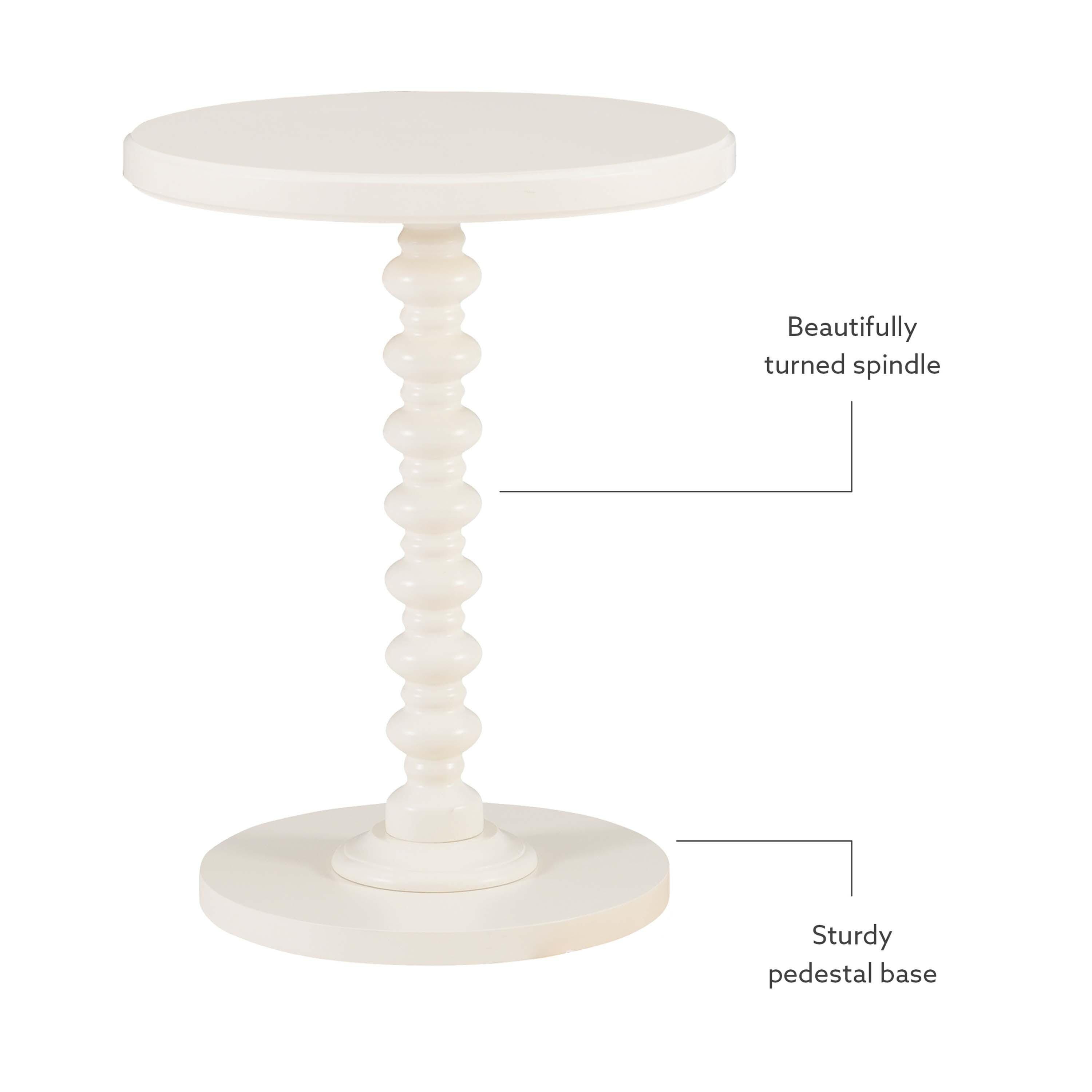 Linon Elina Side Table, Off White, large