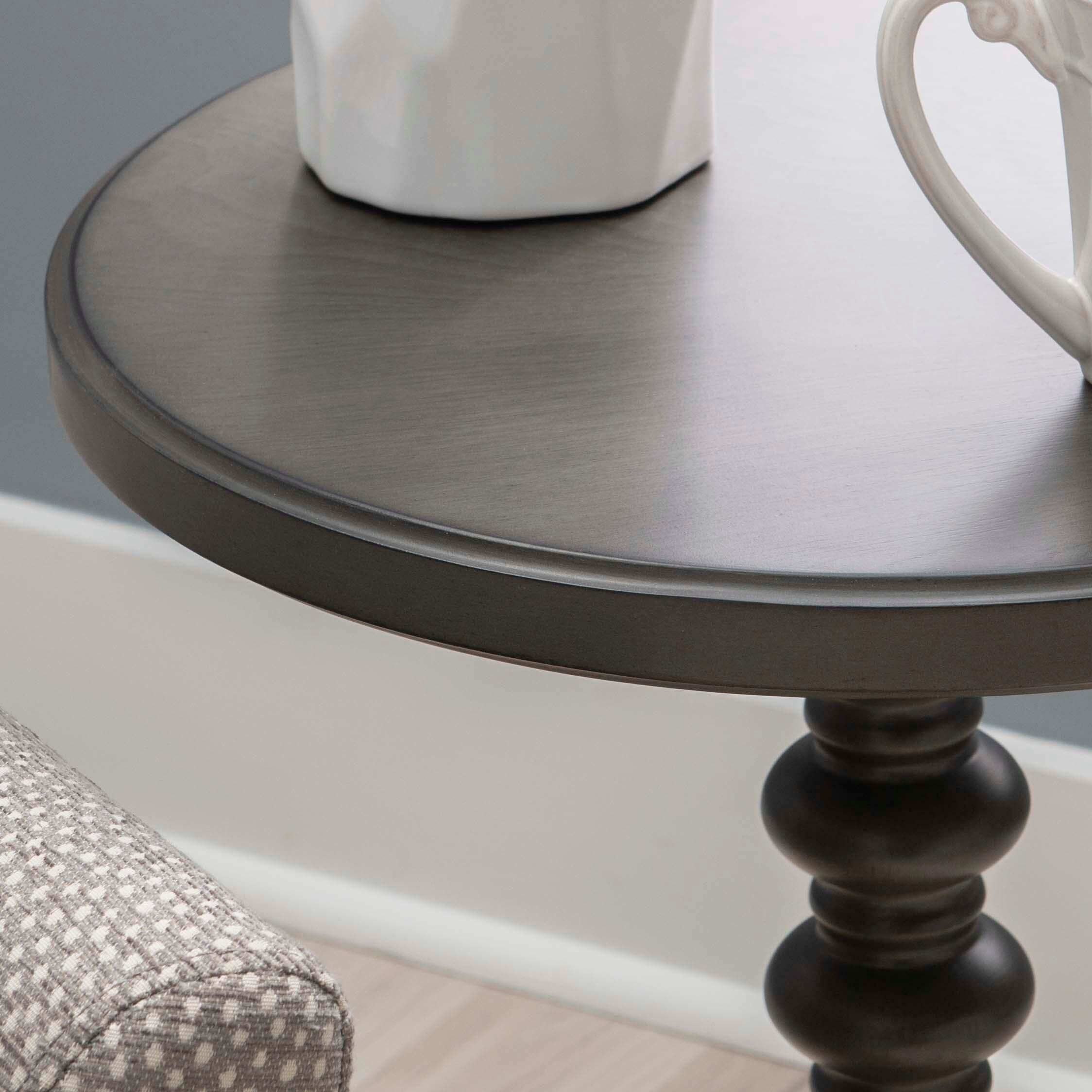 Linon Elina Side Table, Dark Gray, large