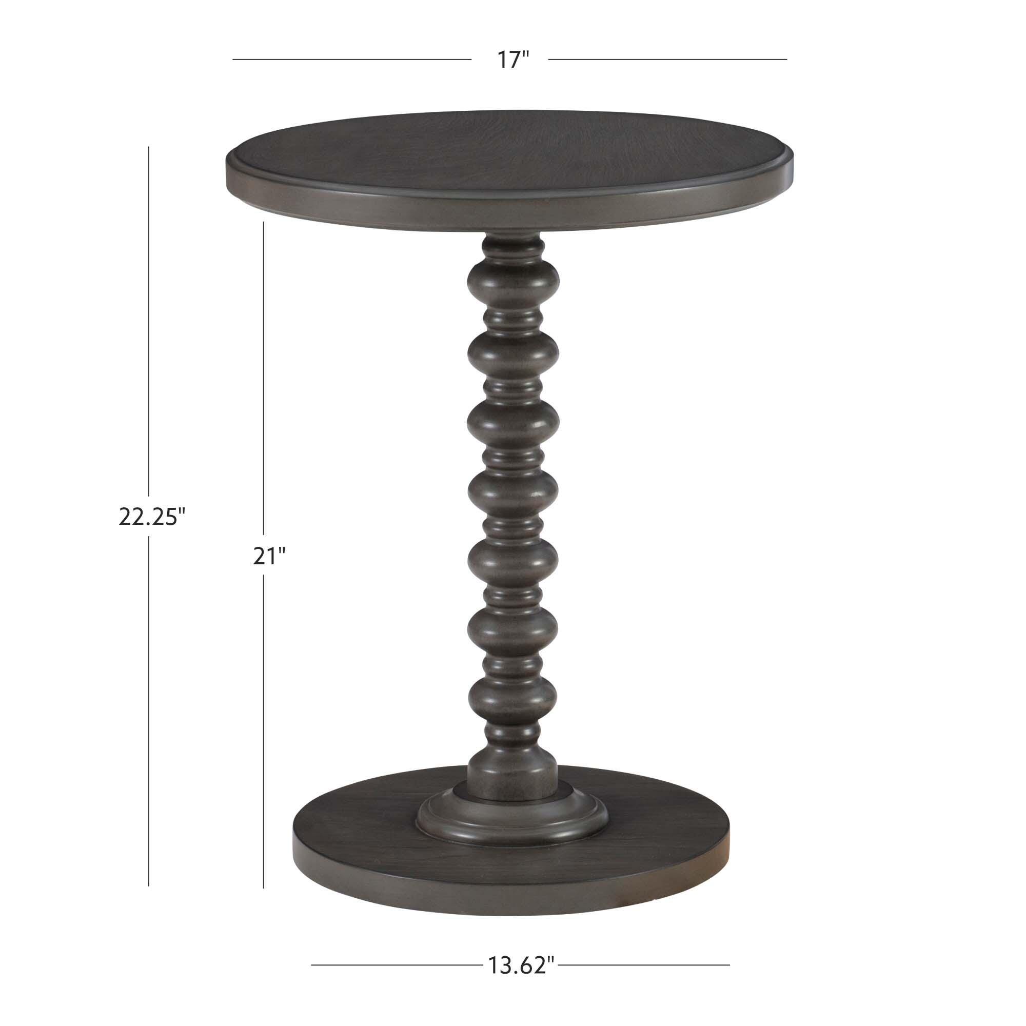 Linon Elina Side Table, Dark Gray, large