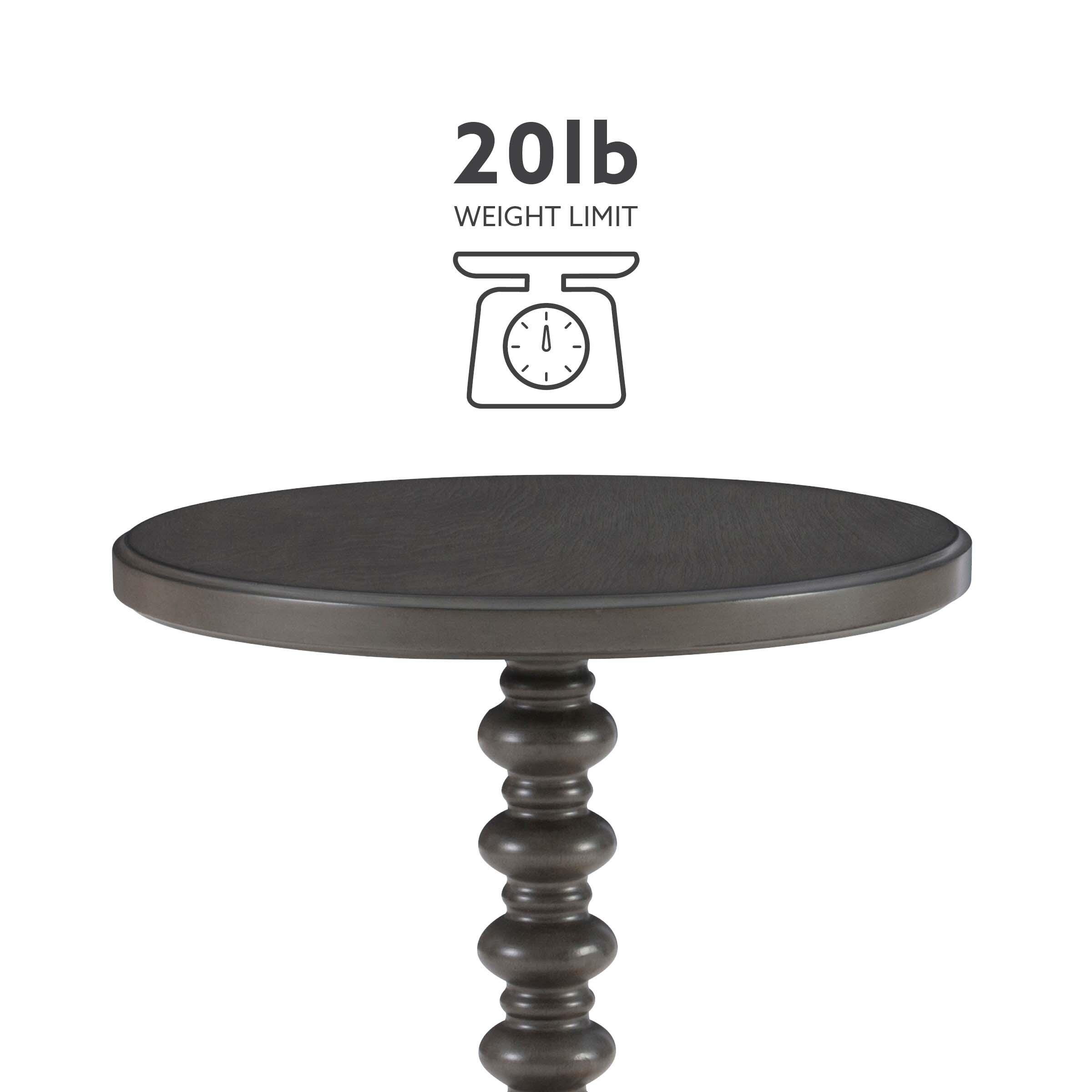 Linon Elina Side Table, Dark Gray, large