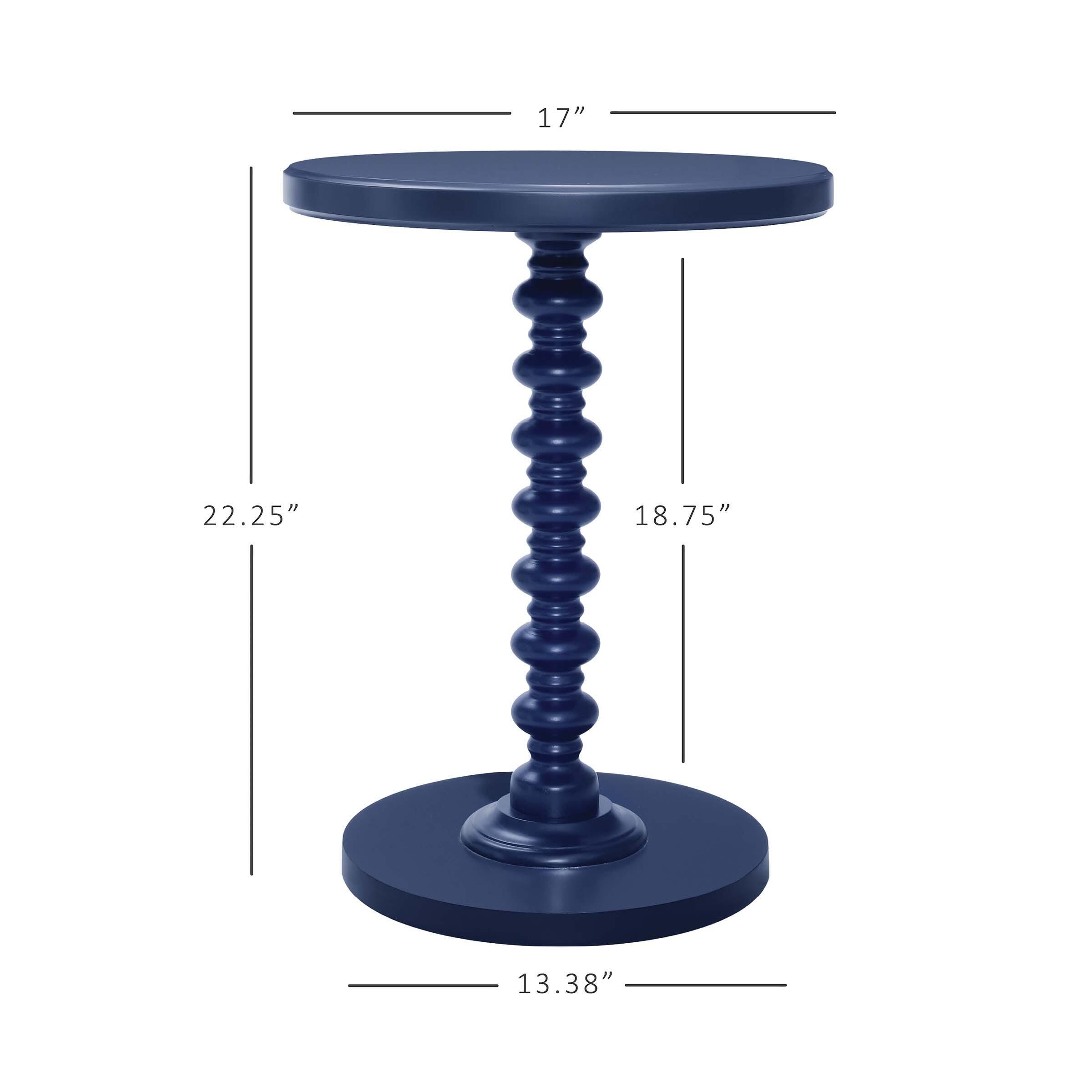 Linon Elina Side Table, Navy Blue, large