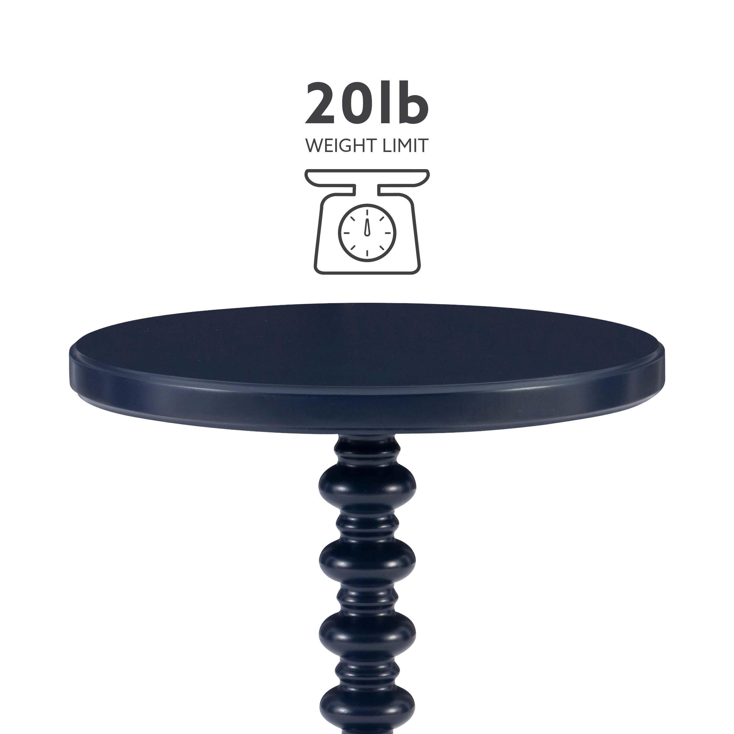 Linon Elina Side Table, Navy Blue, large