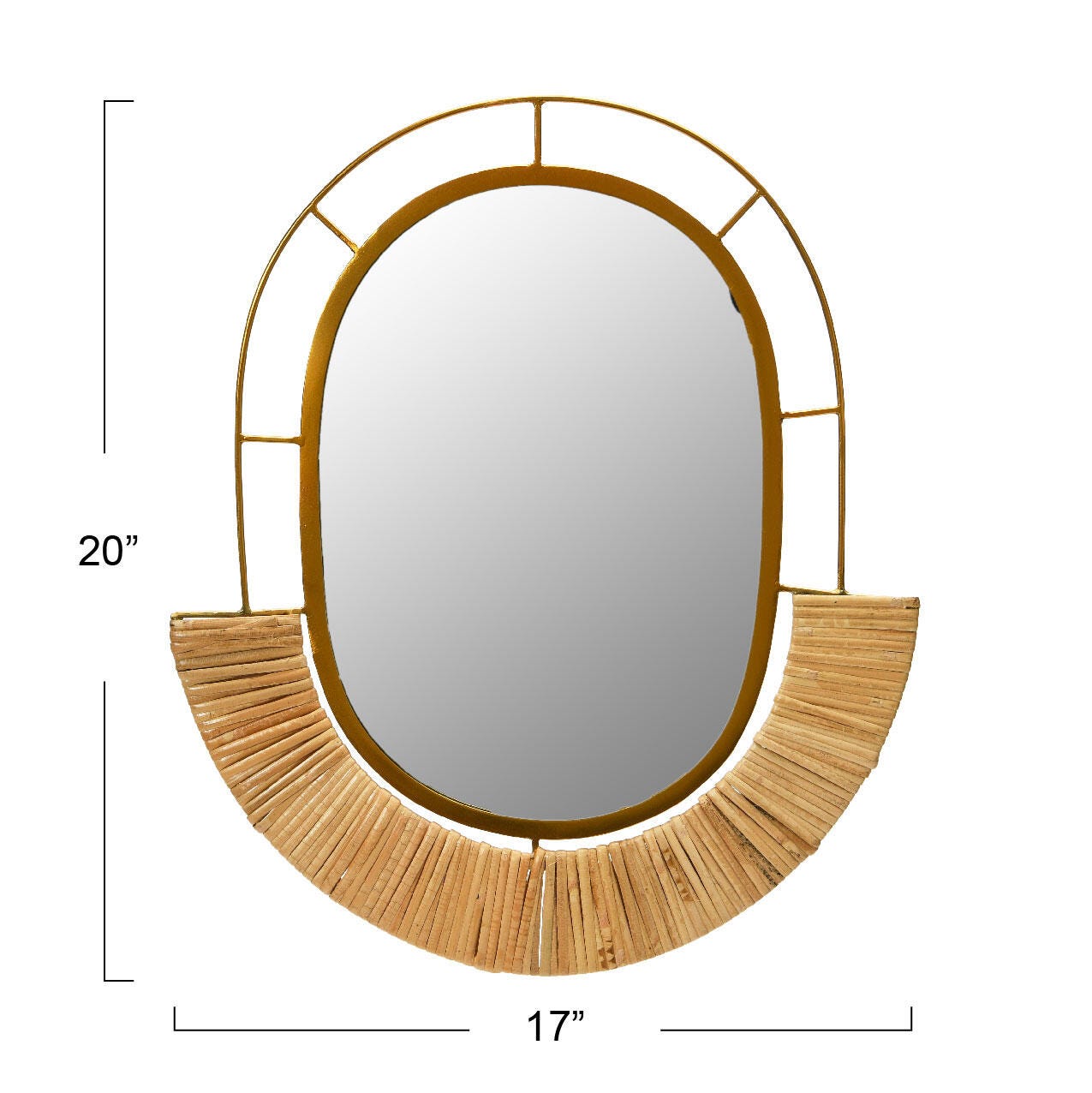 Storied Home Oval Boho Framed Wall Mirror, , large