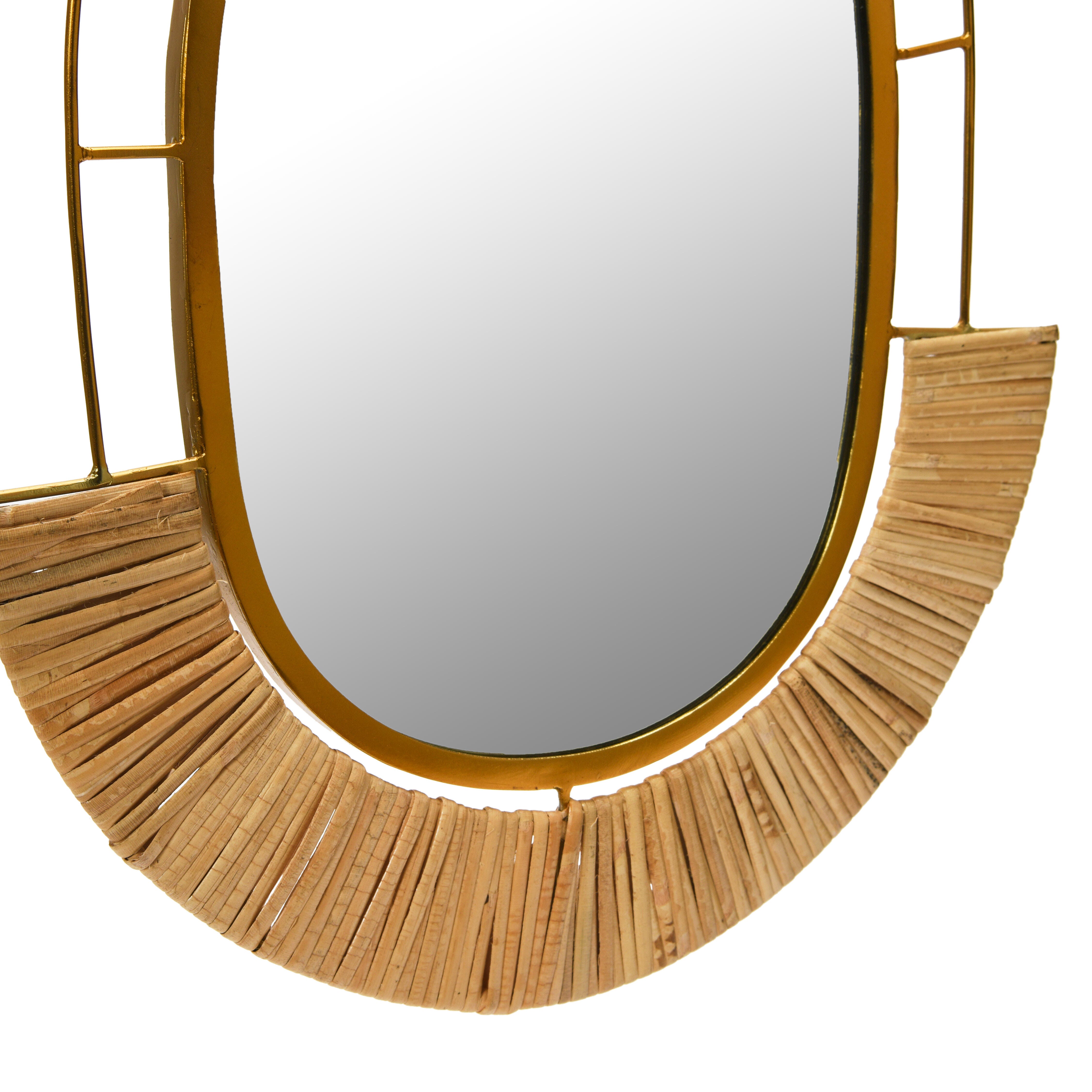 Storied Home Oval Boho Framed Wall Mirror, , large