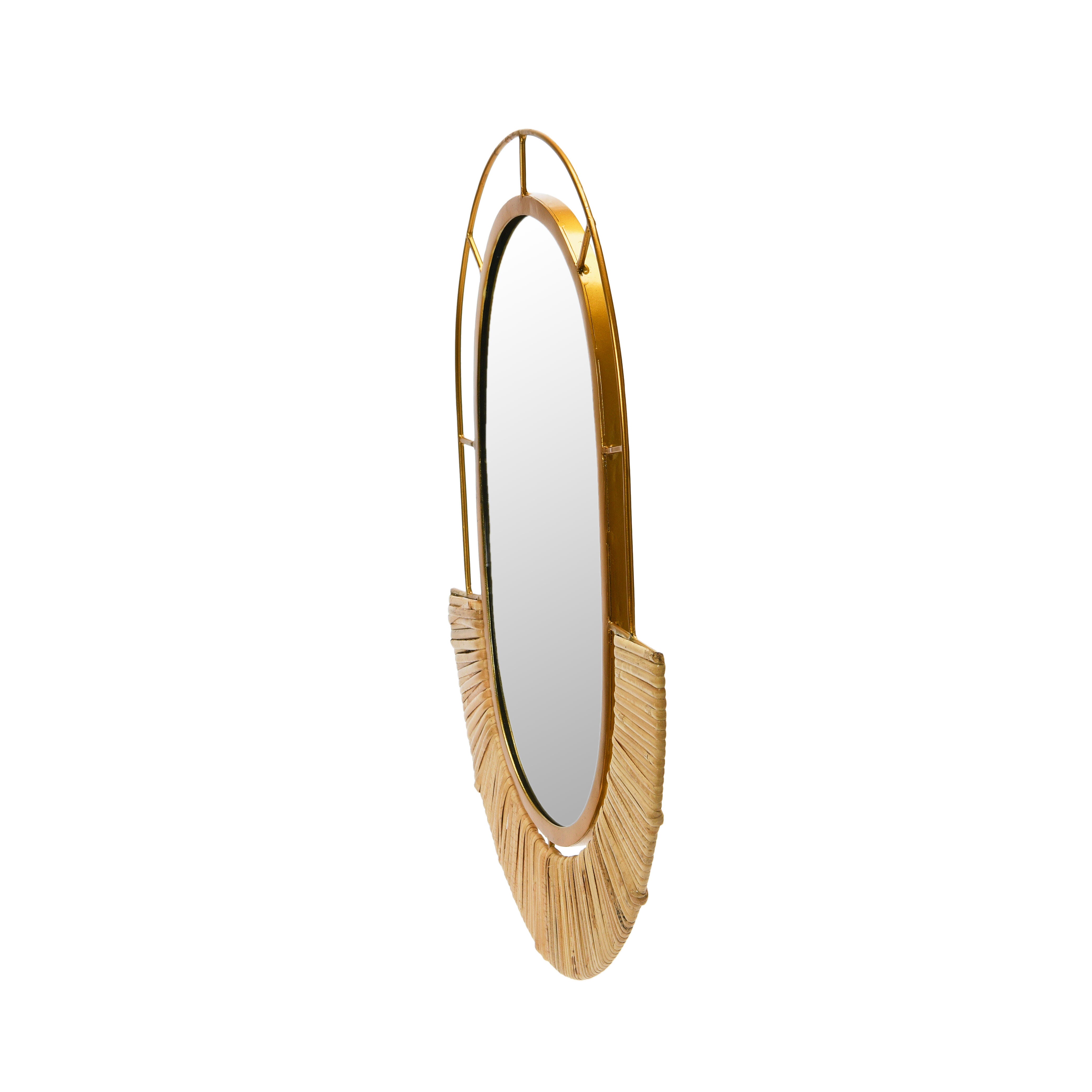 Storied Home Oval Boho Framed Wall Mirror, , large