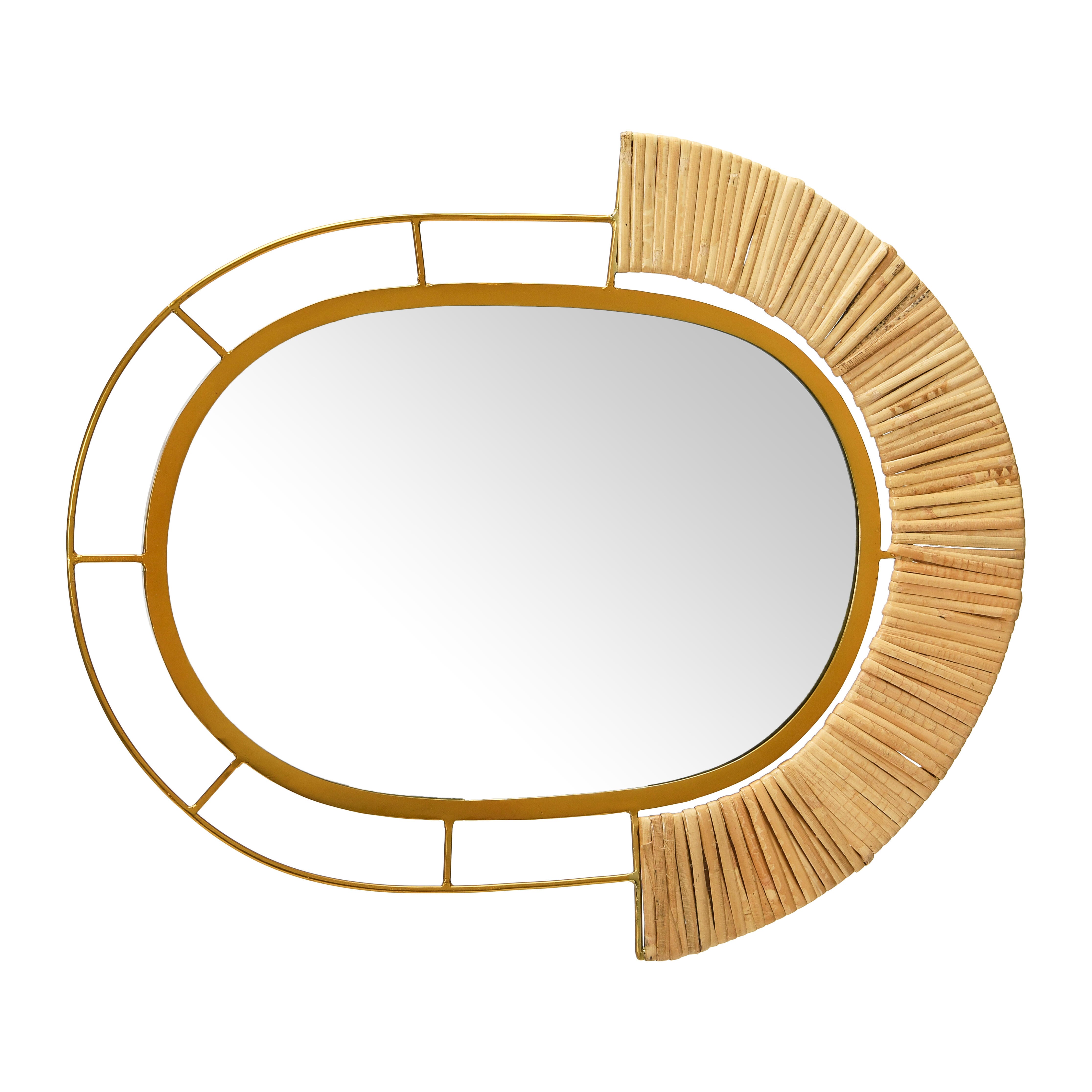 Storied Home Oval Boho Framed Wall Mirror, , large