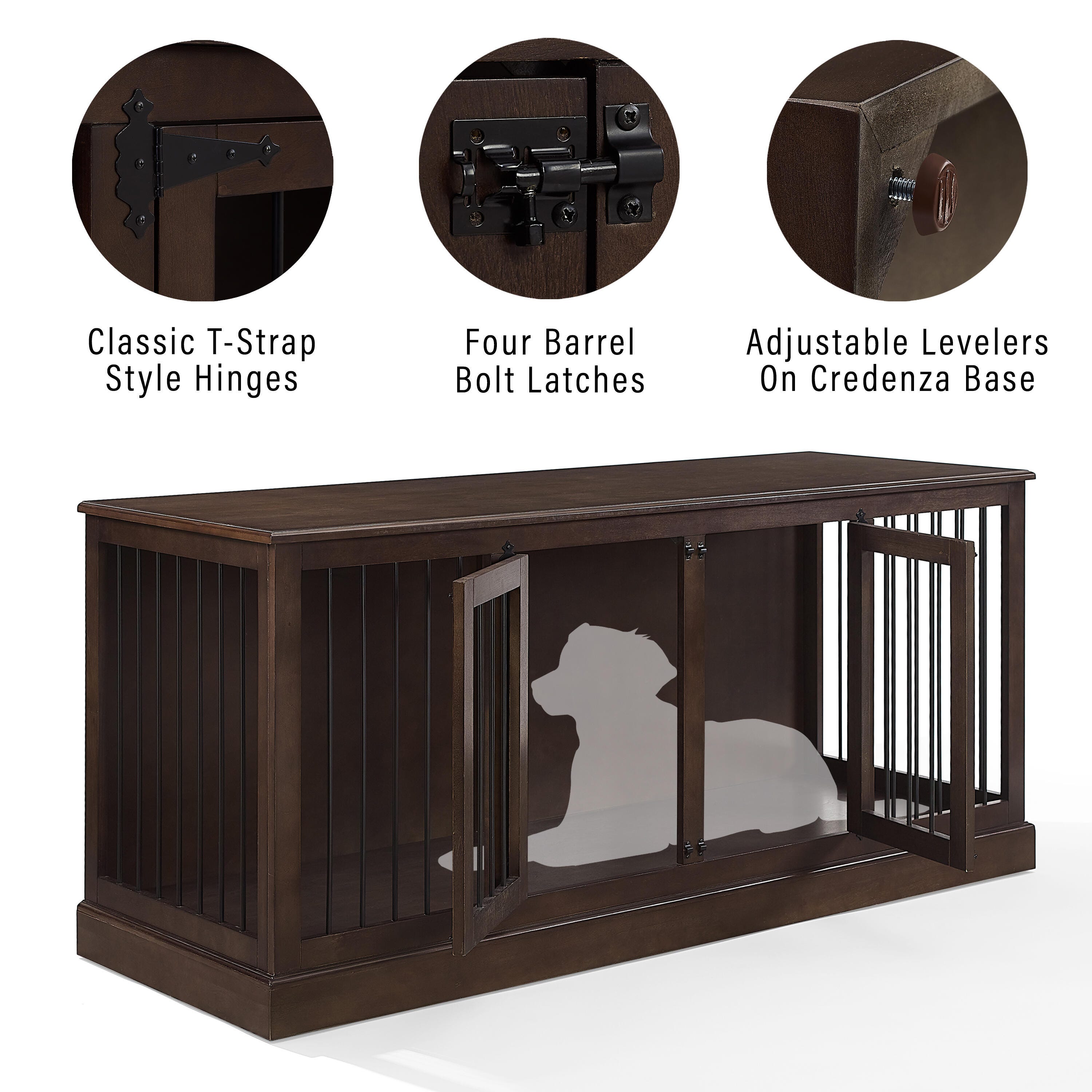 Winslow Medium Credenza Pet Crate, , large