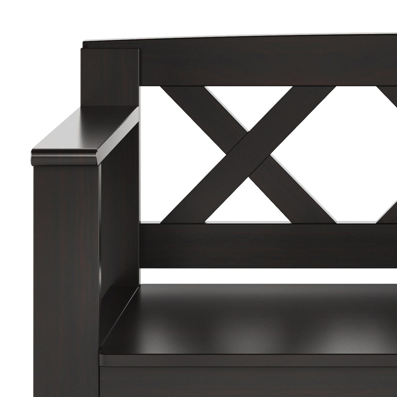 Simpli Home Amherst Small Entryway Storage Bench, Hickory Brown, large