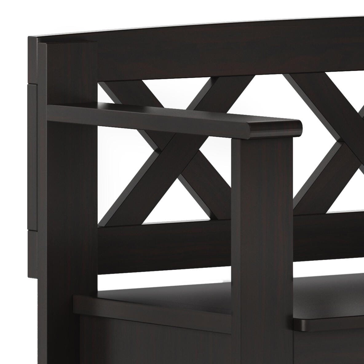 Simpli Home Amherst Small Entryway Storage Bench, Hickory Brown, large