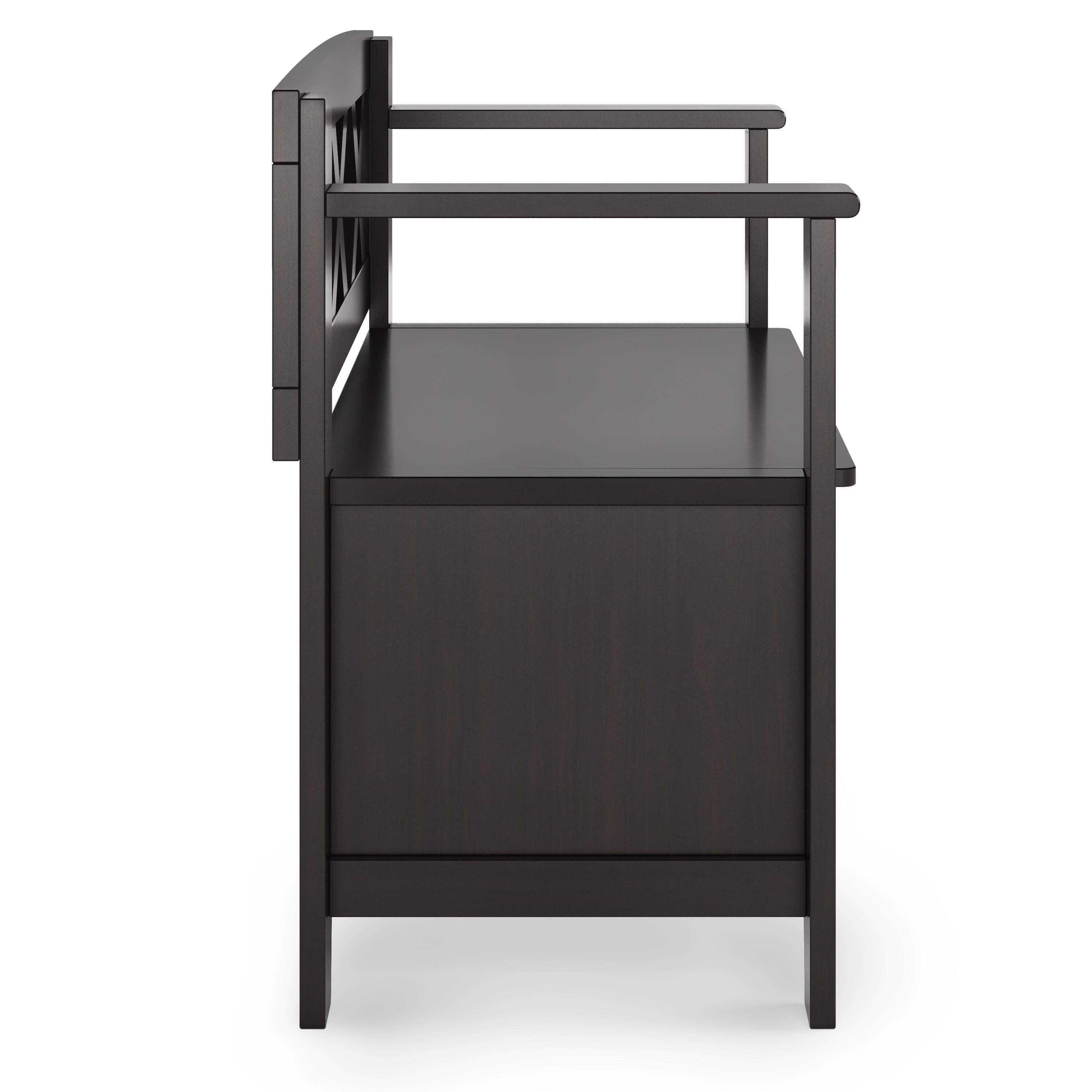 Simpli Home Amherst Small Entryway Storage Bench, Hickory Brown, large