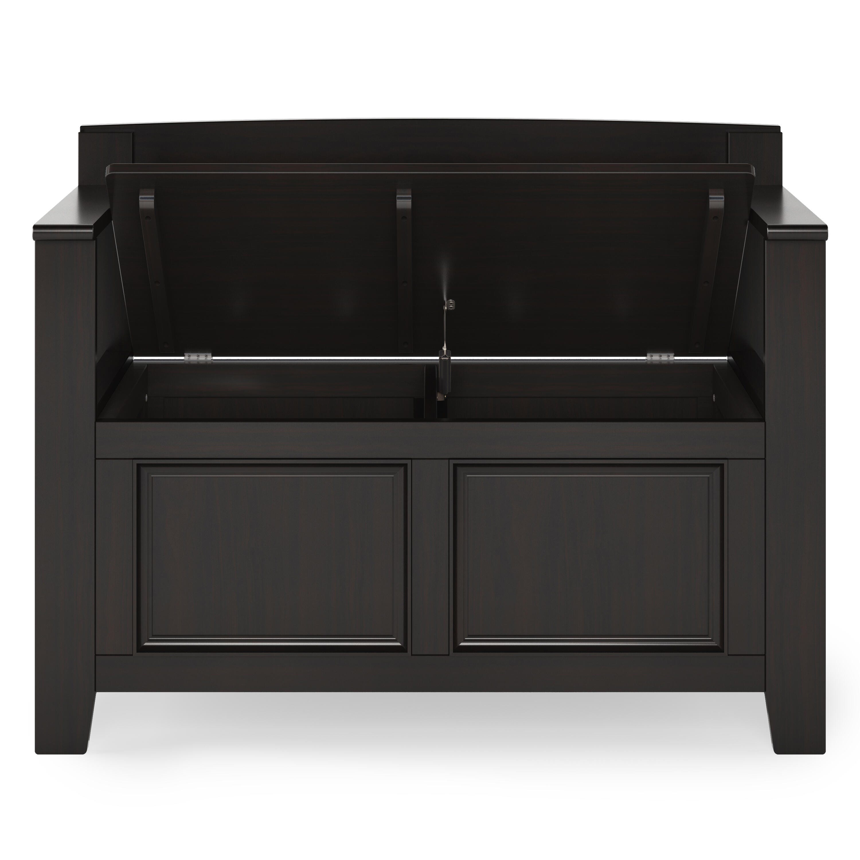 Simpli Home Amherst Small Entryway Storage Bench, Hickory Brown, large