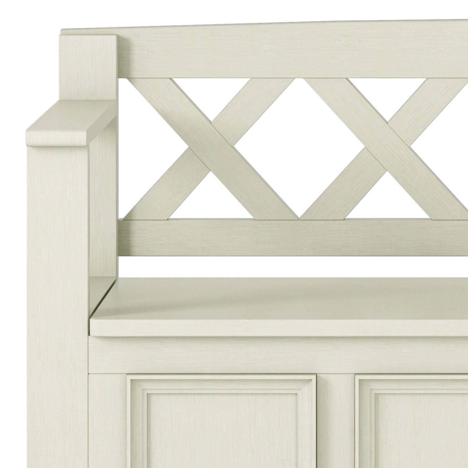 Simpli Home Amherst Entryway Storage Bench, Antique White, large