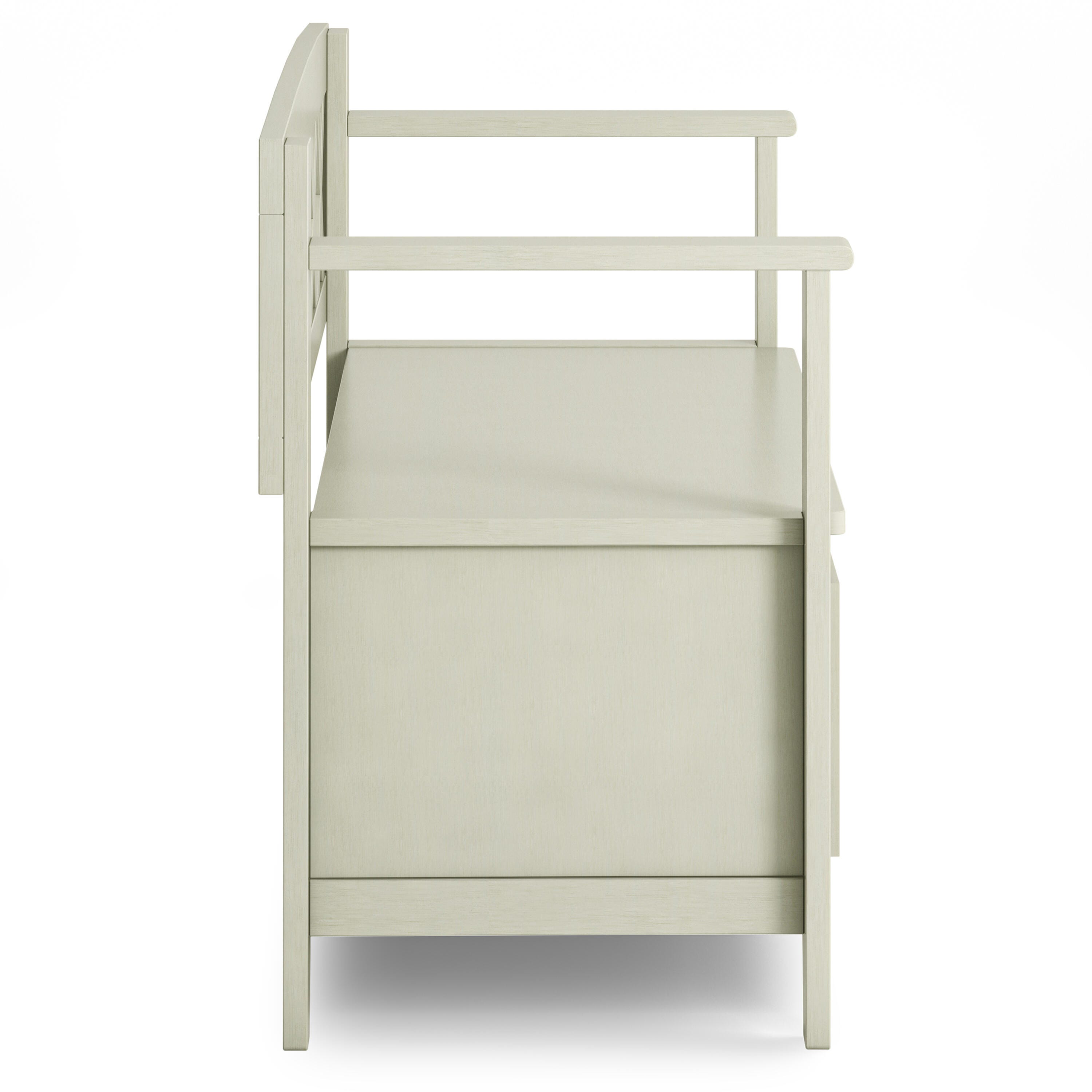 Simpli Home Amherst Entryway Storage Bench, Antique White, large