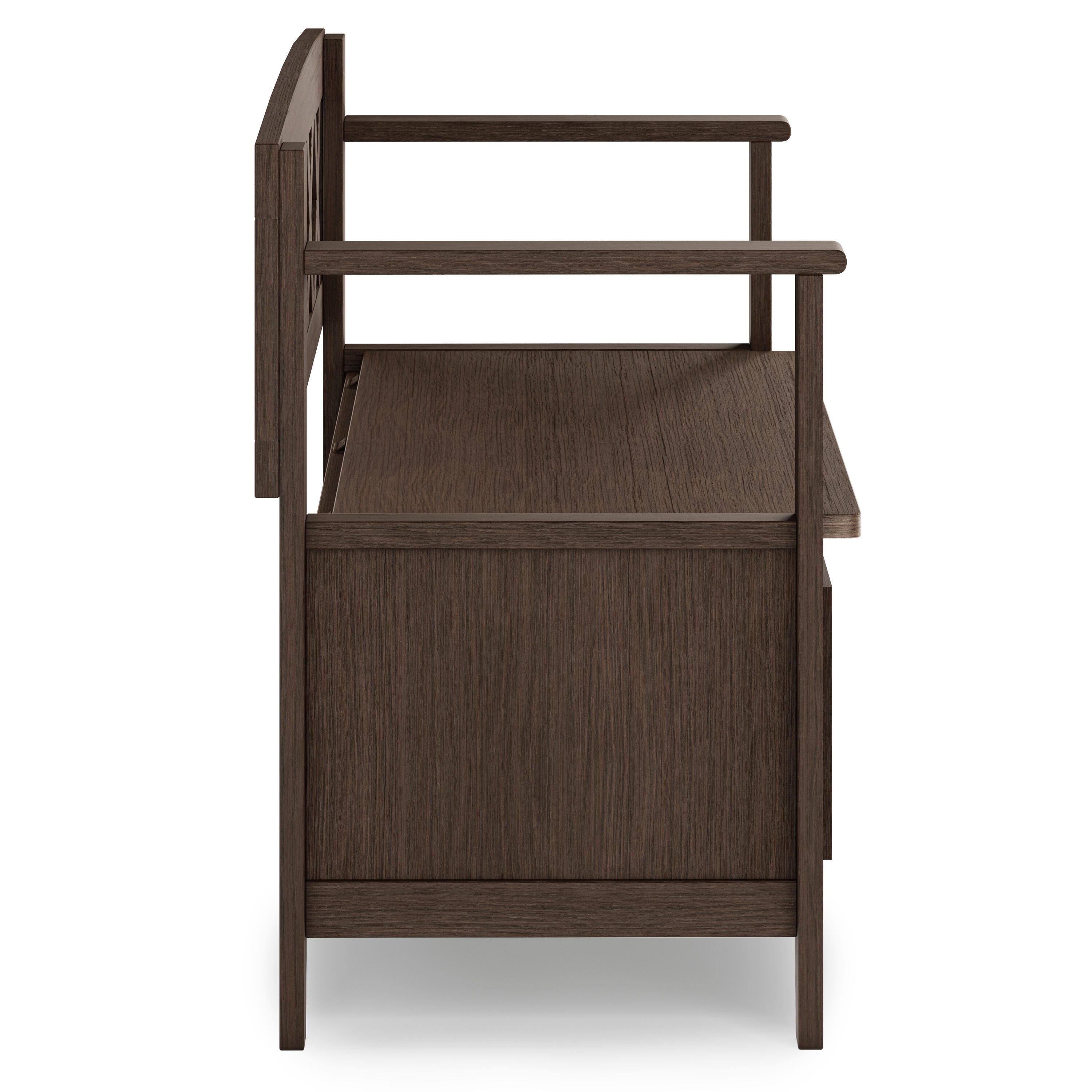 Simpli Home Amherst Entryway Storage Bench, Farmhouse Brown, large