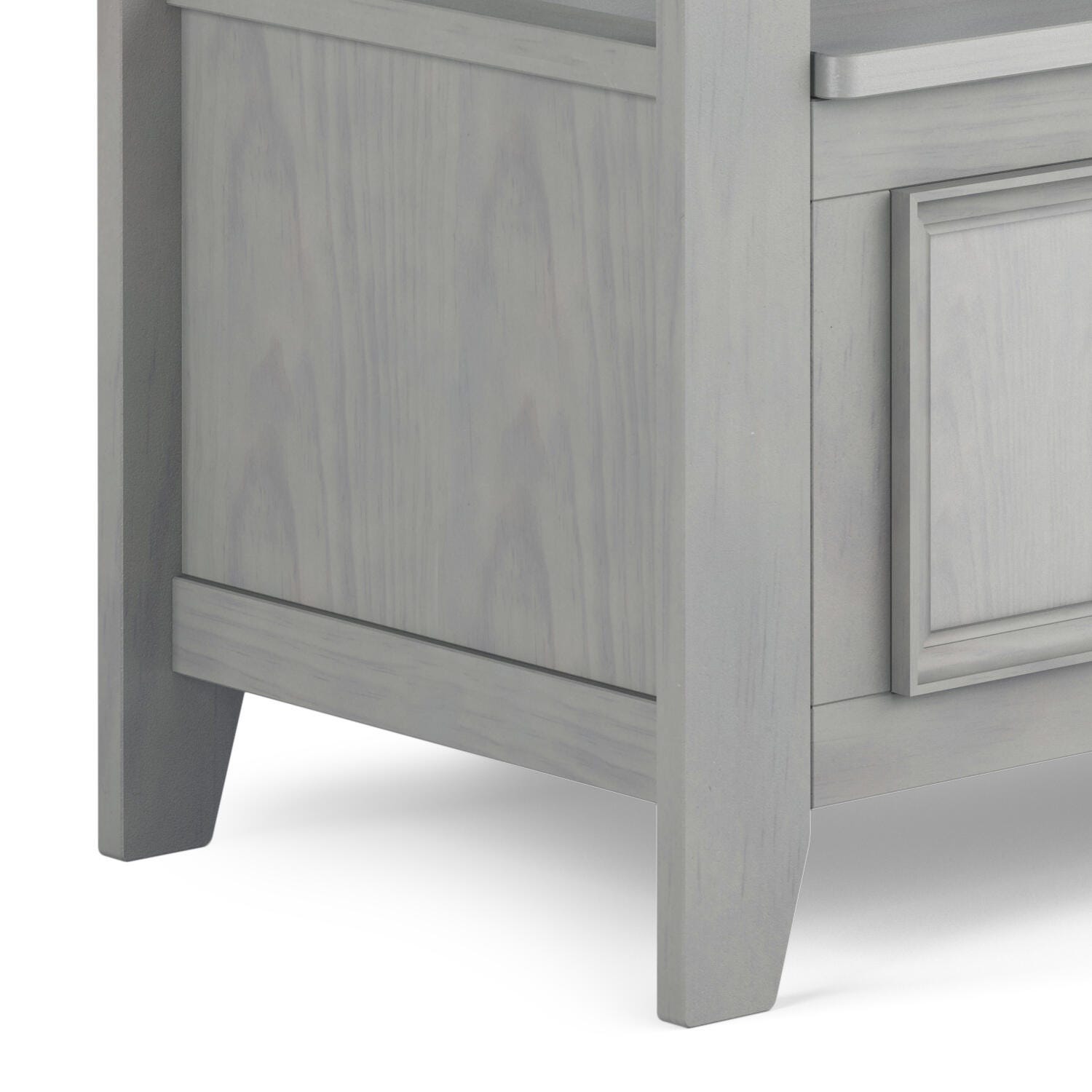 Simpli Home Amherst Entryway Storage Bench, Fog Gray, large