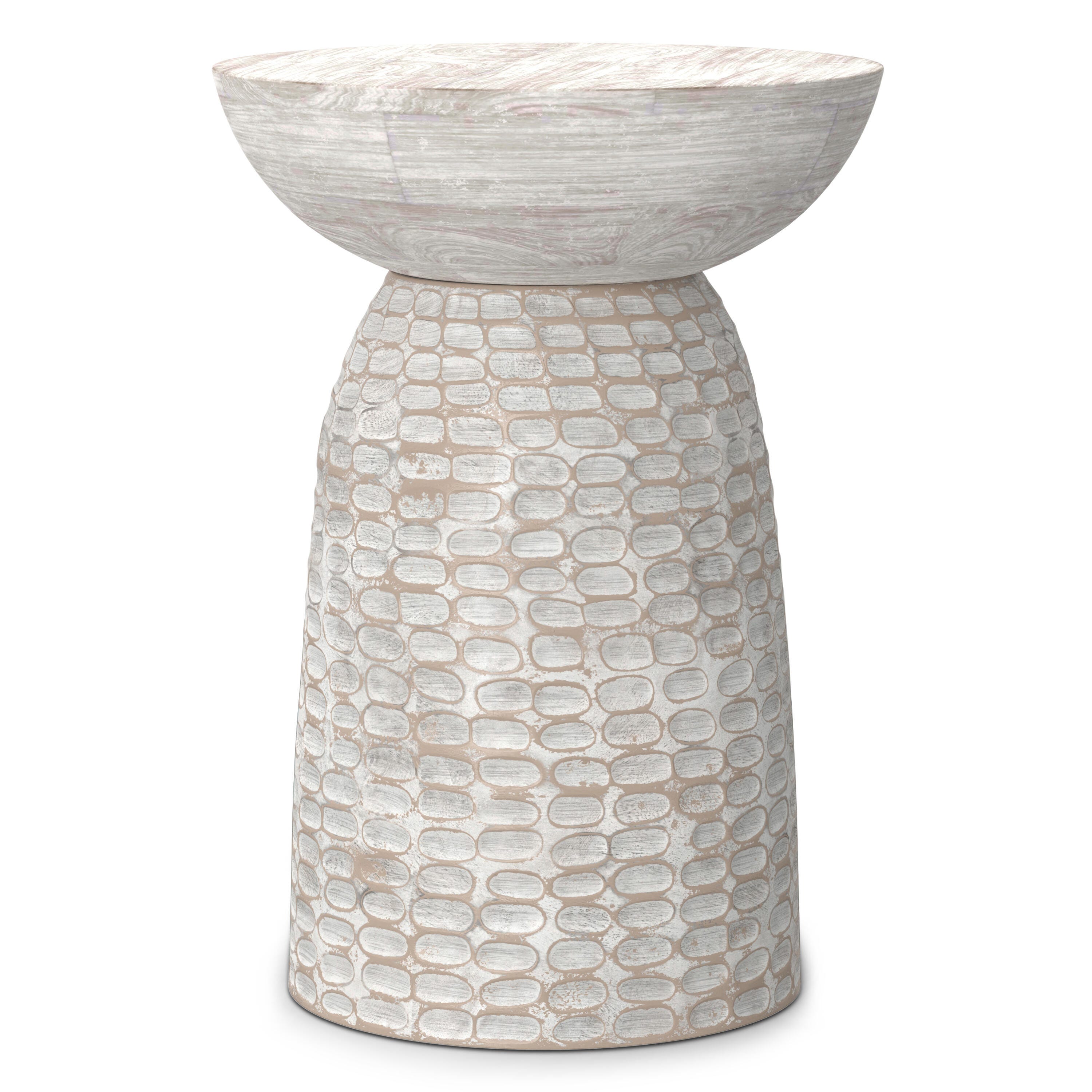 Simpli Home Boyd Wooden Accent Table, White Wash, large