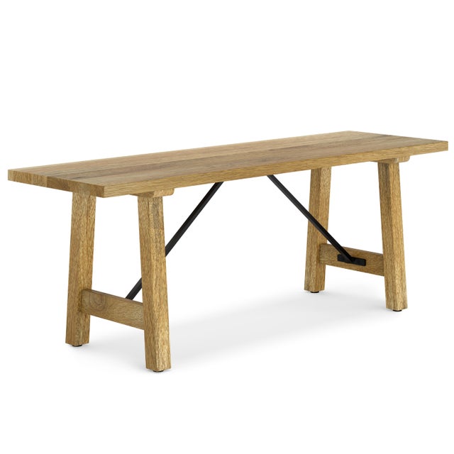 Simpli Home Harvey Bench, Natural