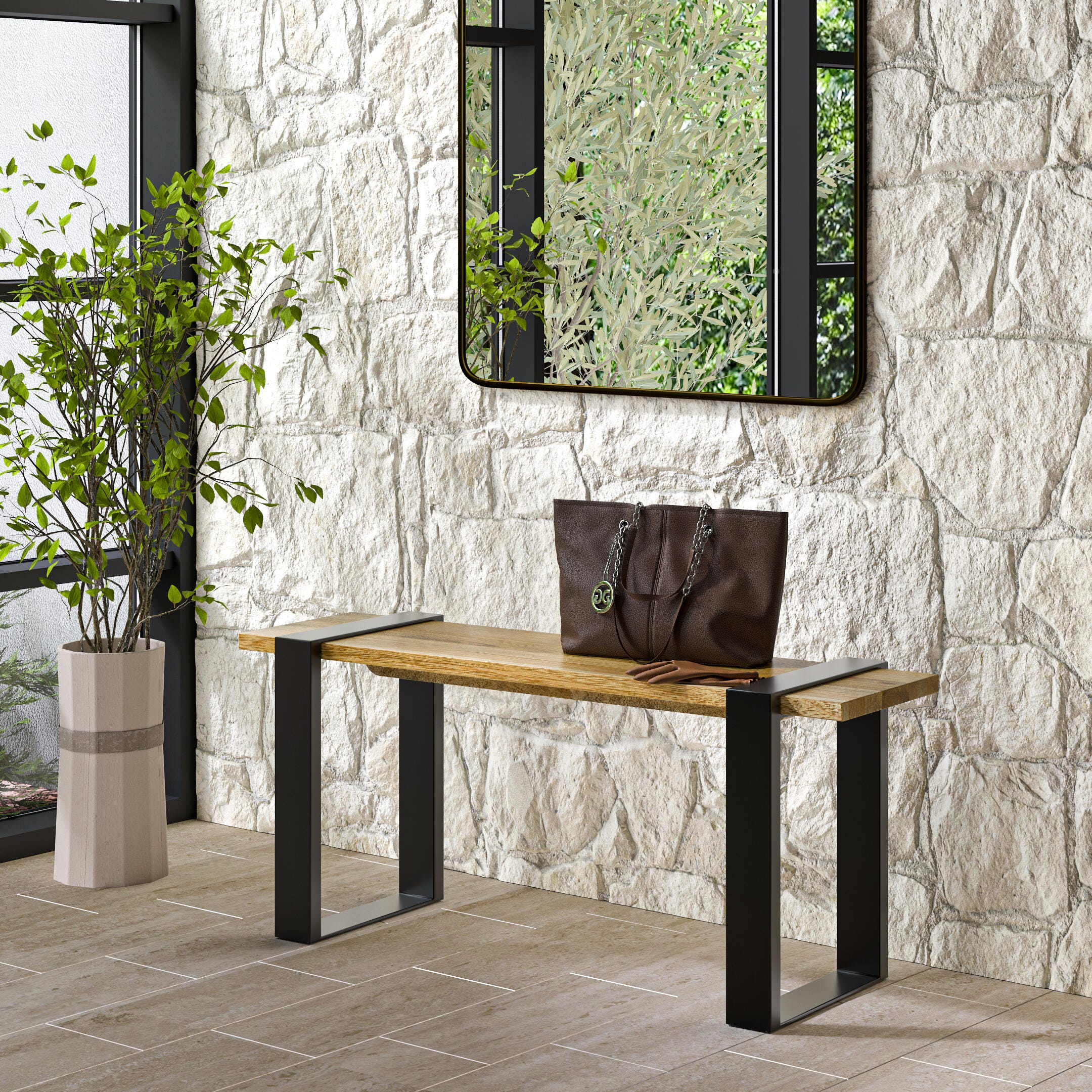 Simpli Home Nessa Bench, , large