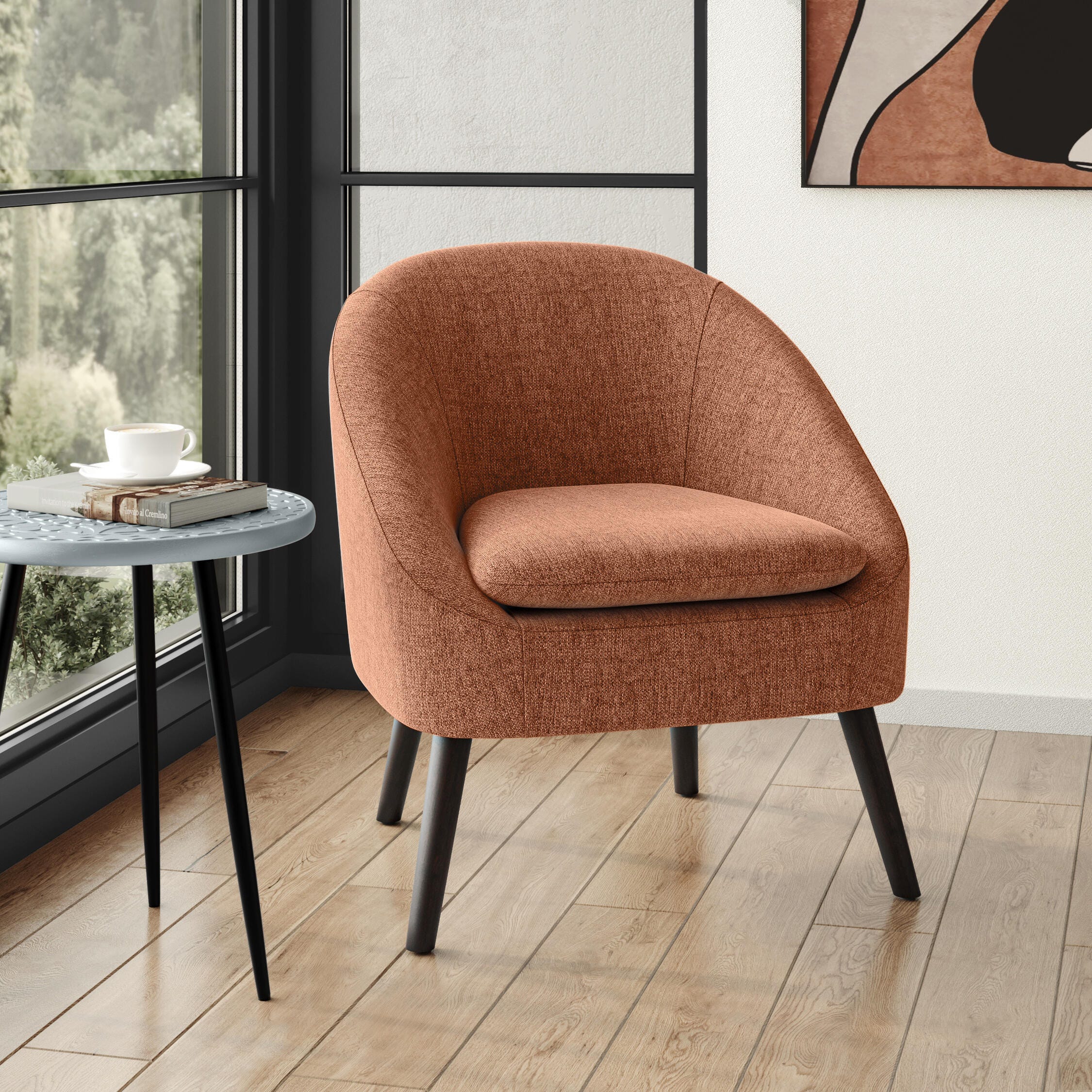 Simpli Home Redding Accent Chair, Rust, rollover
