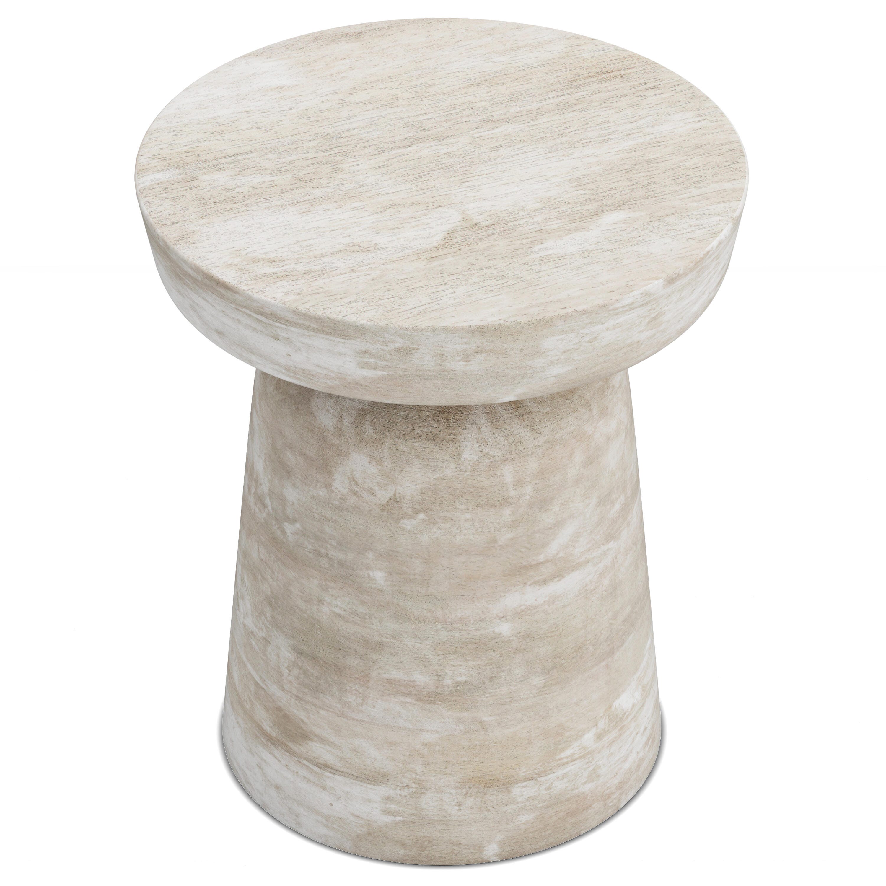 Simpli Home Robbie Accent Table, Distressed White Wash, large