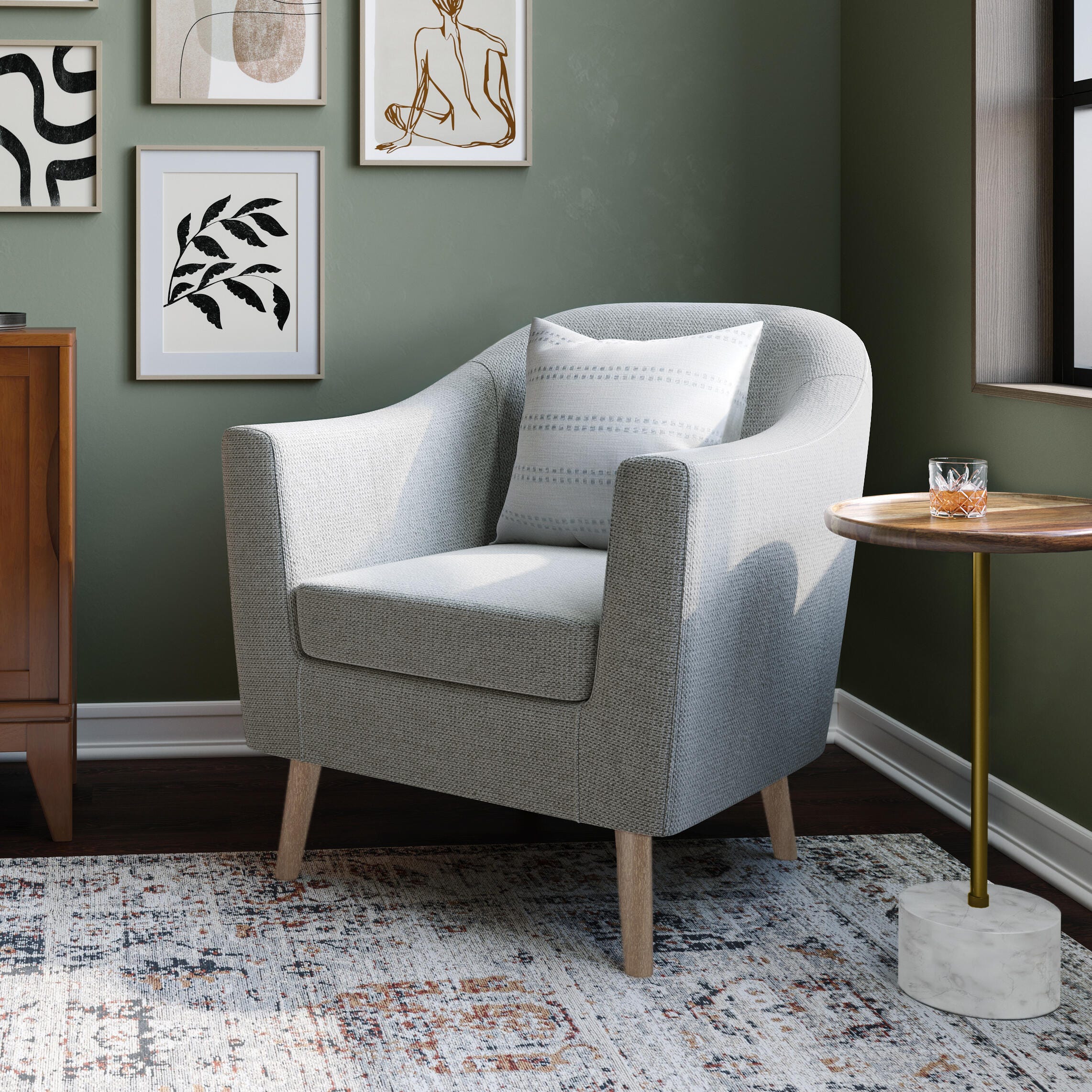 Simpli Home Thorne Accent Chair, Classic Gray, rollover