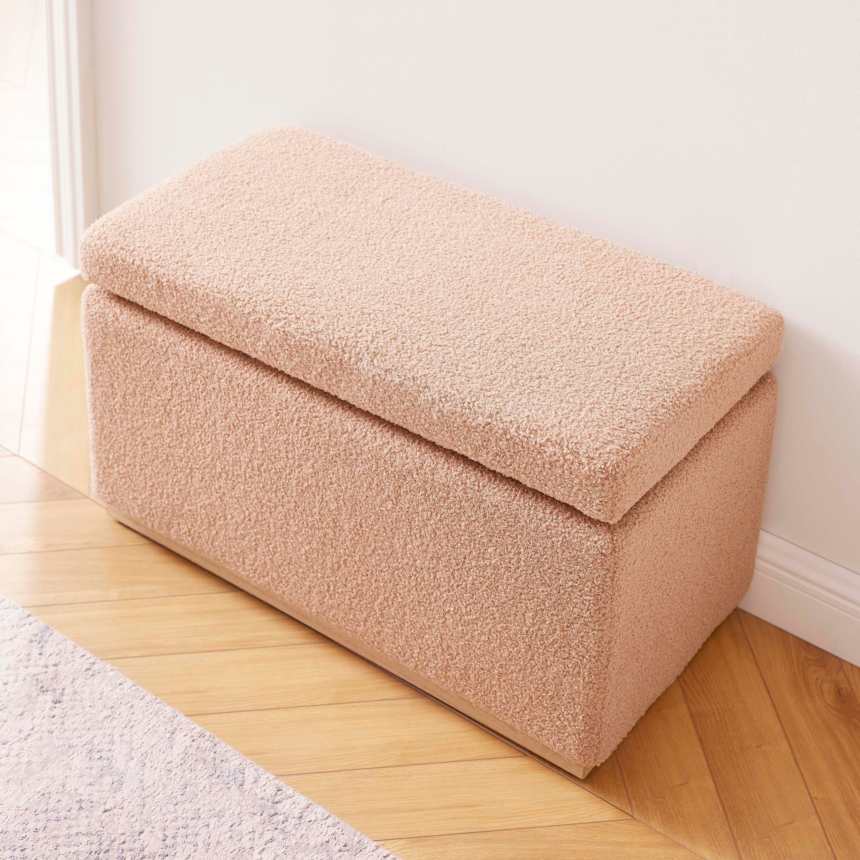 Linon Bridget Bridget Rectangle Ottoman, Tan, large