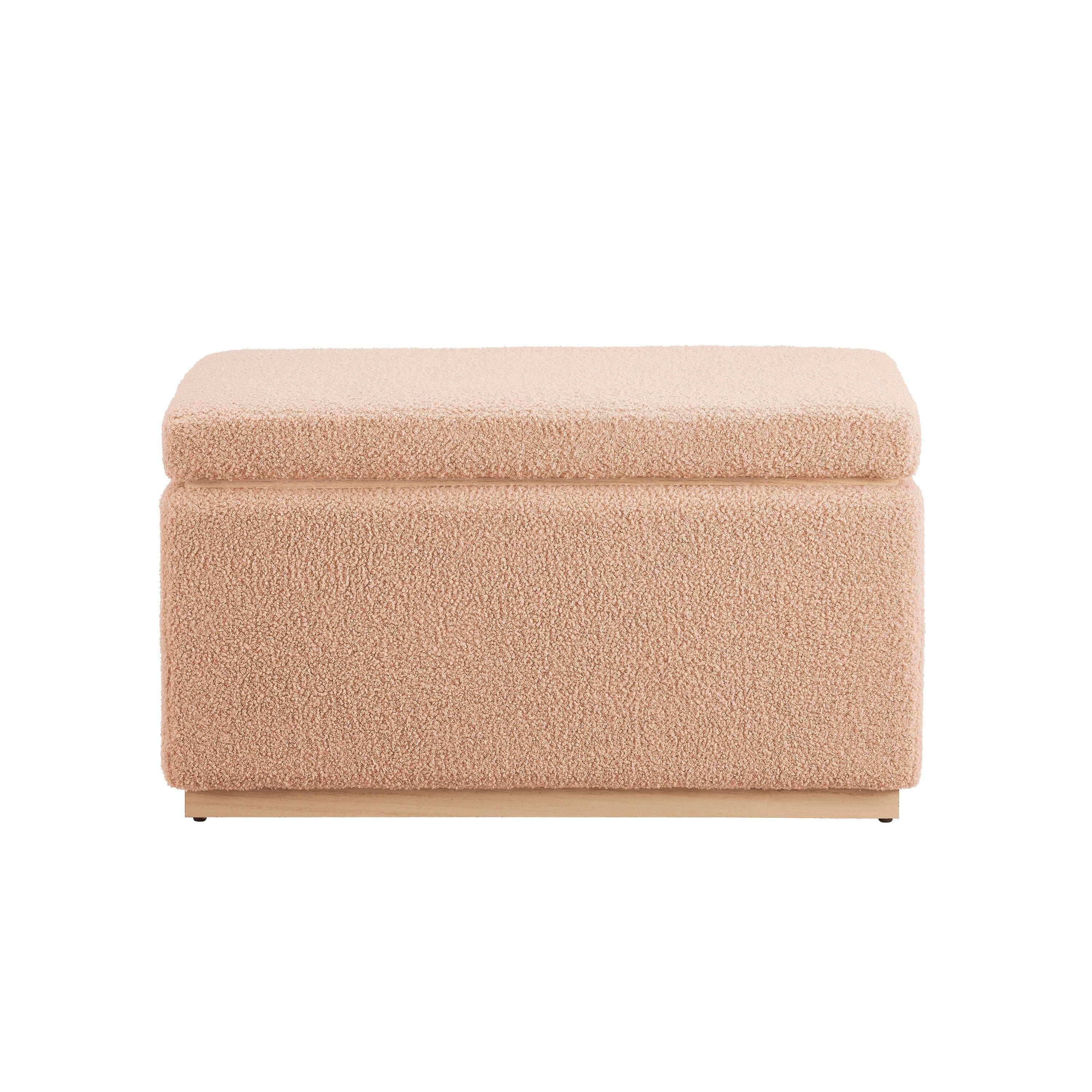 Linon Bridget Bridget Rectangle Ottoman, Tan, large