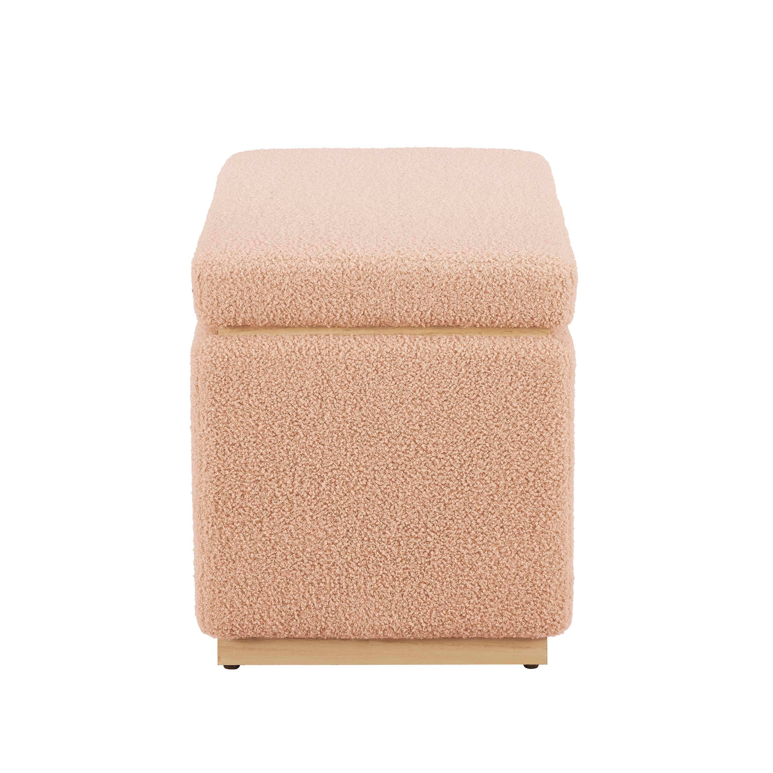 Linon Bridget Bridget Rectangle Ottoman, Tan, large