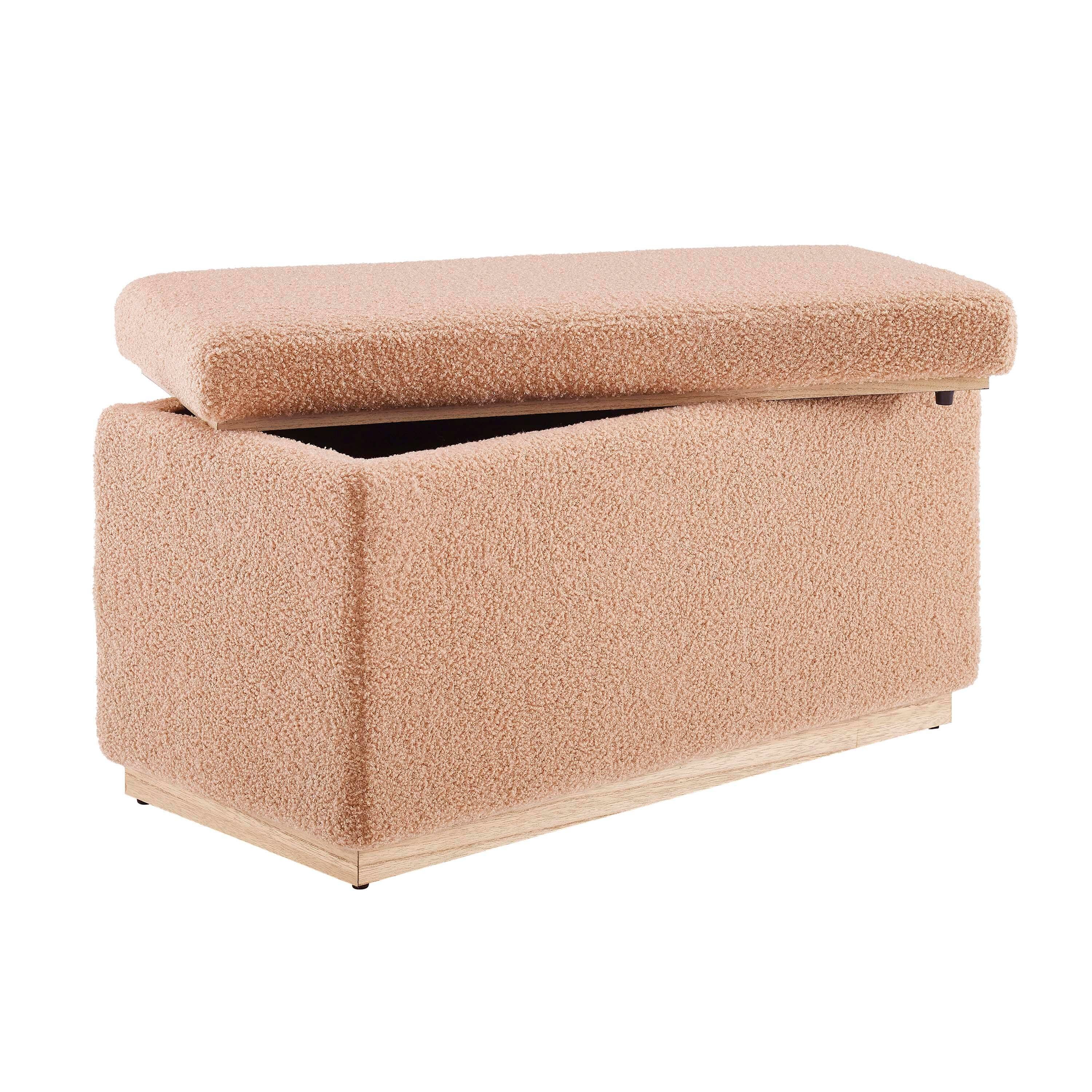 Linon Bridget Bridget Rectangle Ottoman, Tan, large