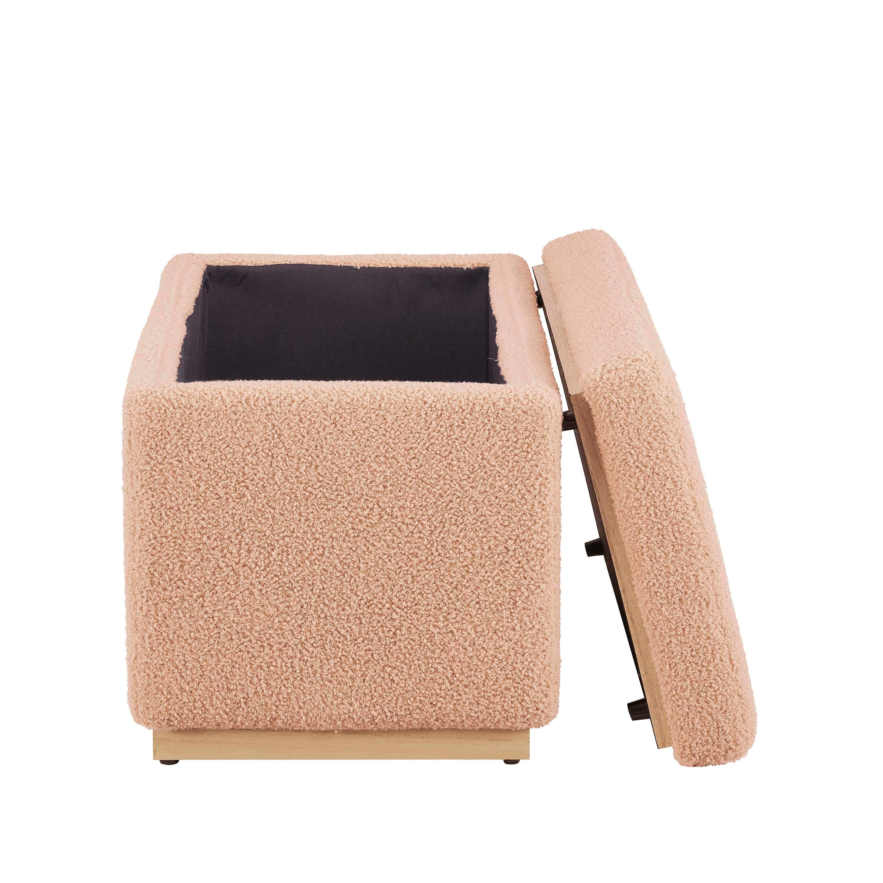 Linon Bridget Bridget Rectangle Ottoman, Tan, large