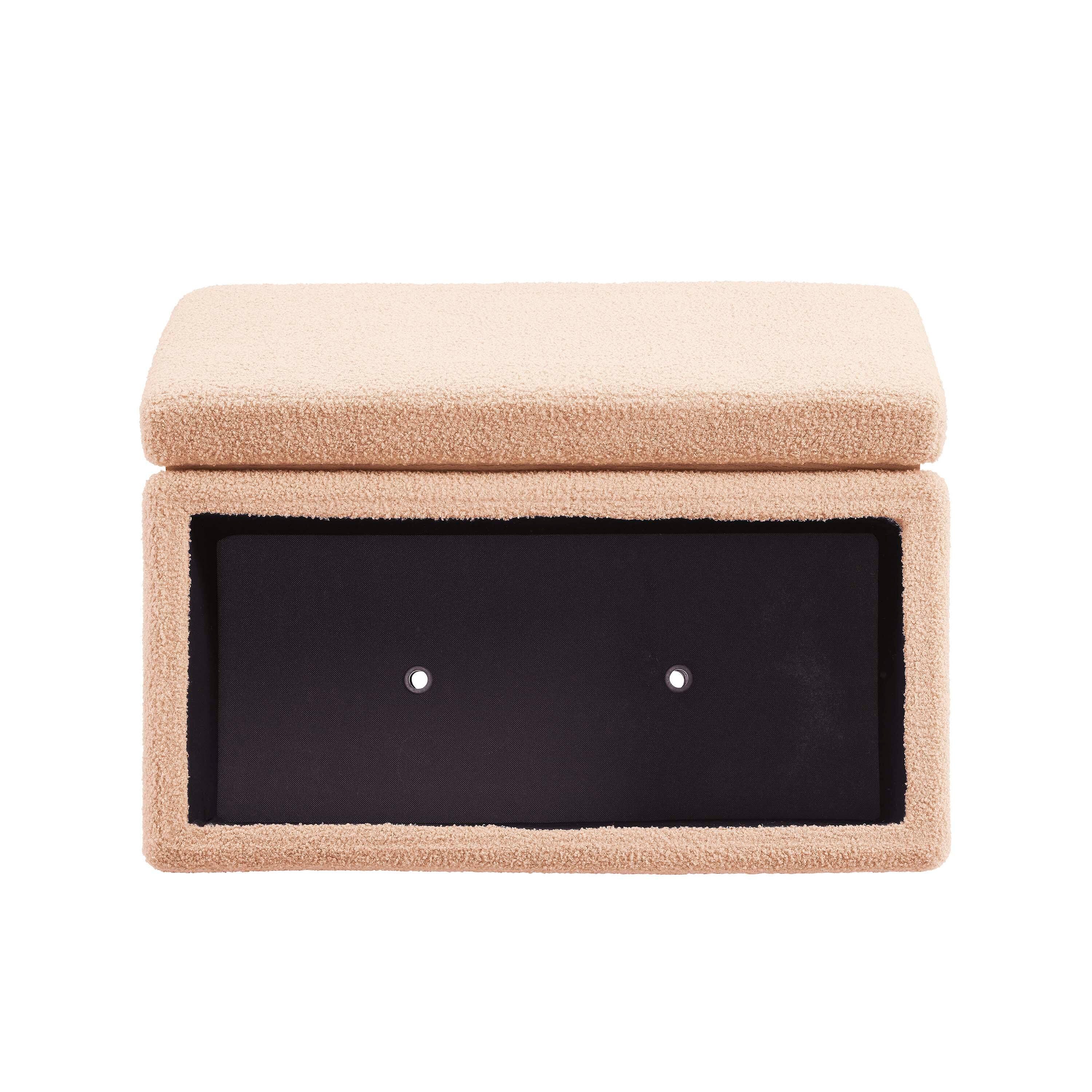 Linon Bridget Bridget Rectangle Ottoman, Tan, large