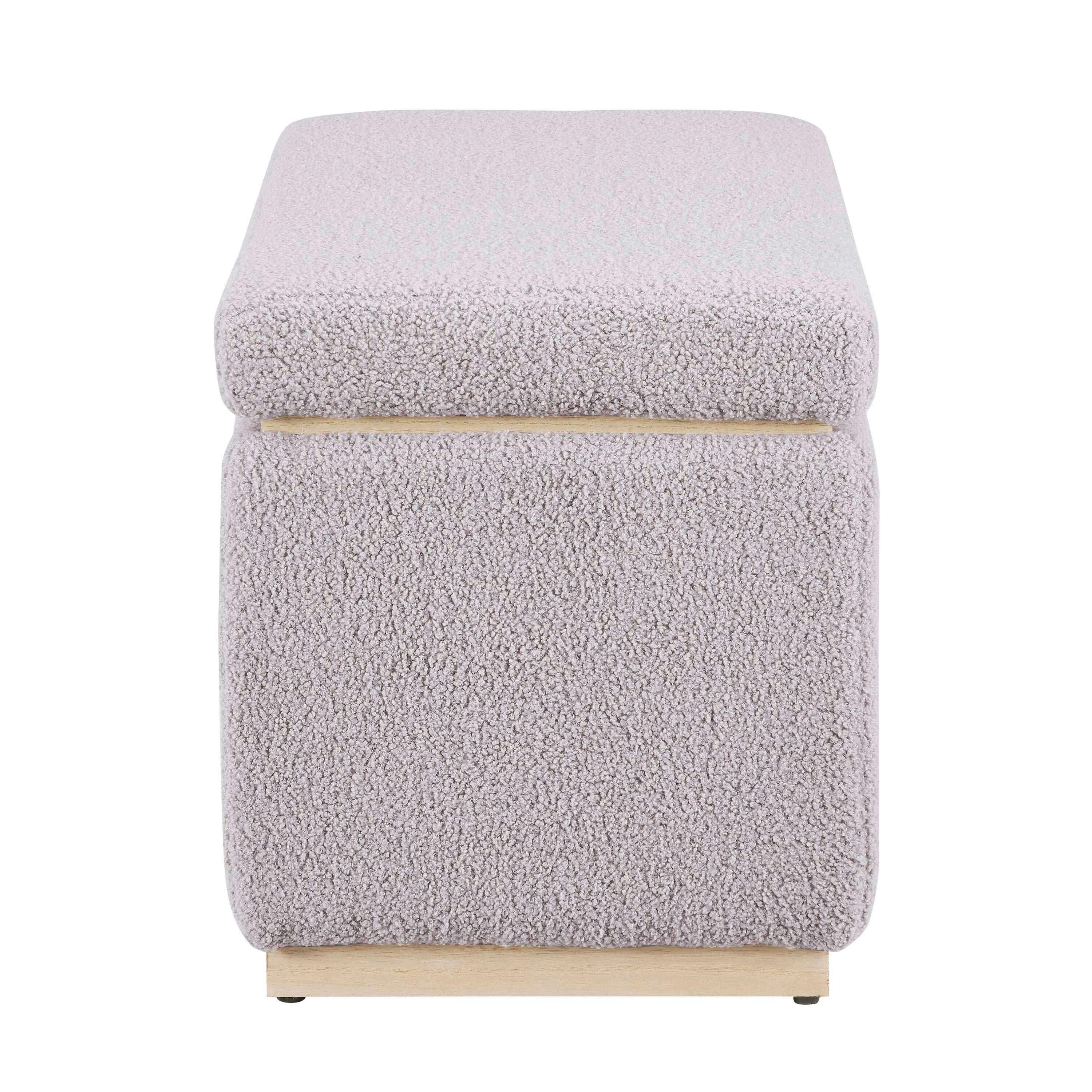 Linon Bridget Bridget Rectangle Ottoman, Light Gray, large