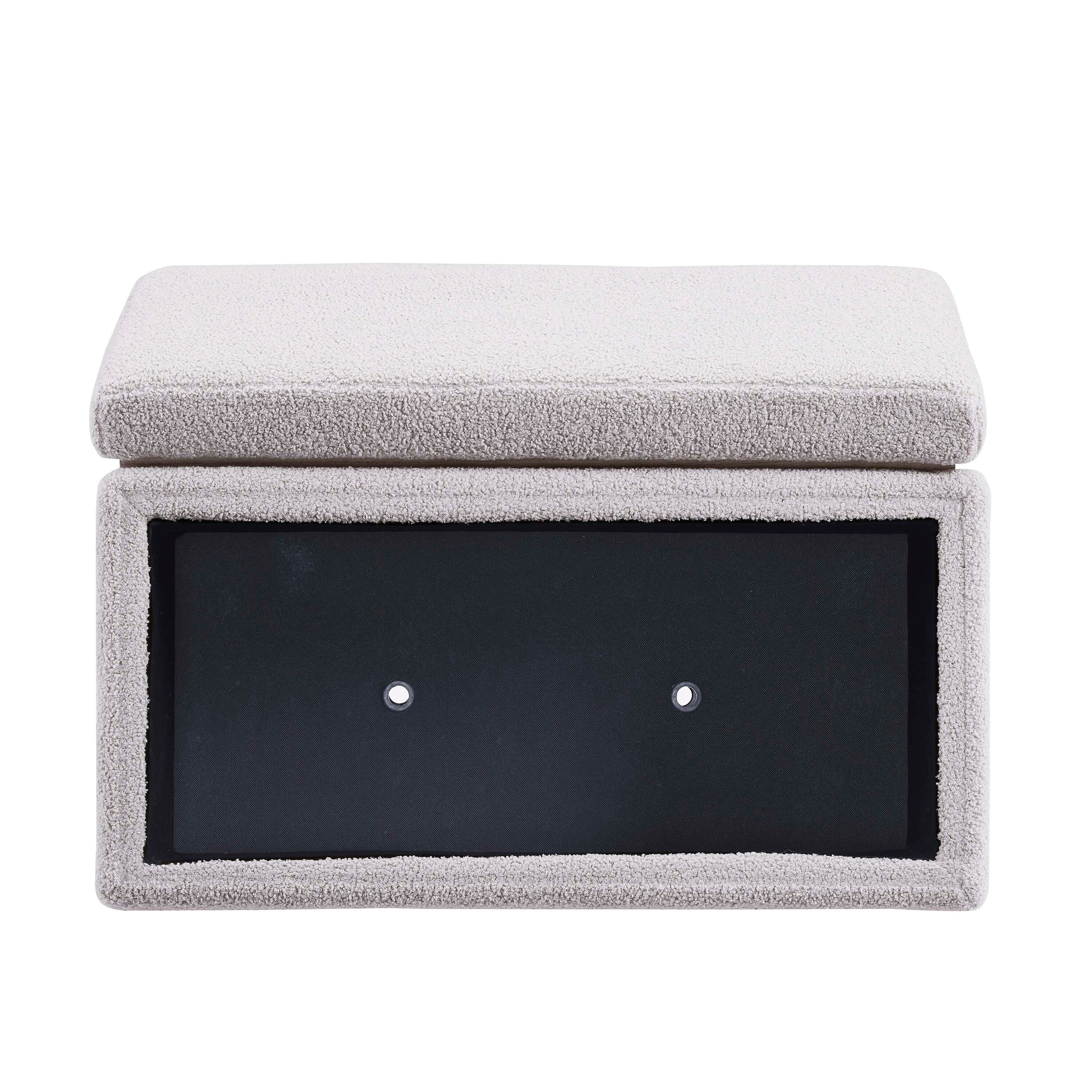 Linon Bridget Bridget Rectangle Ottoman, Light Gray, large