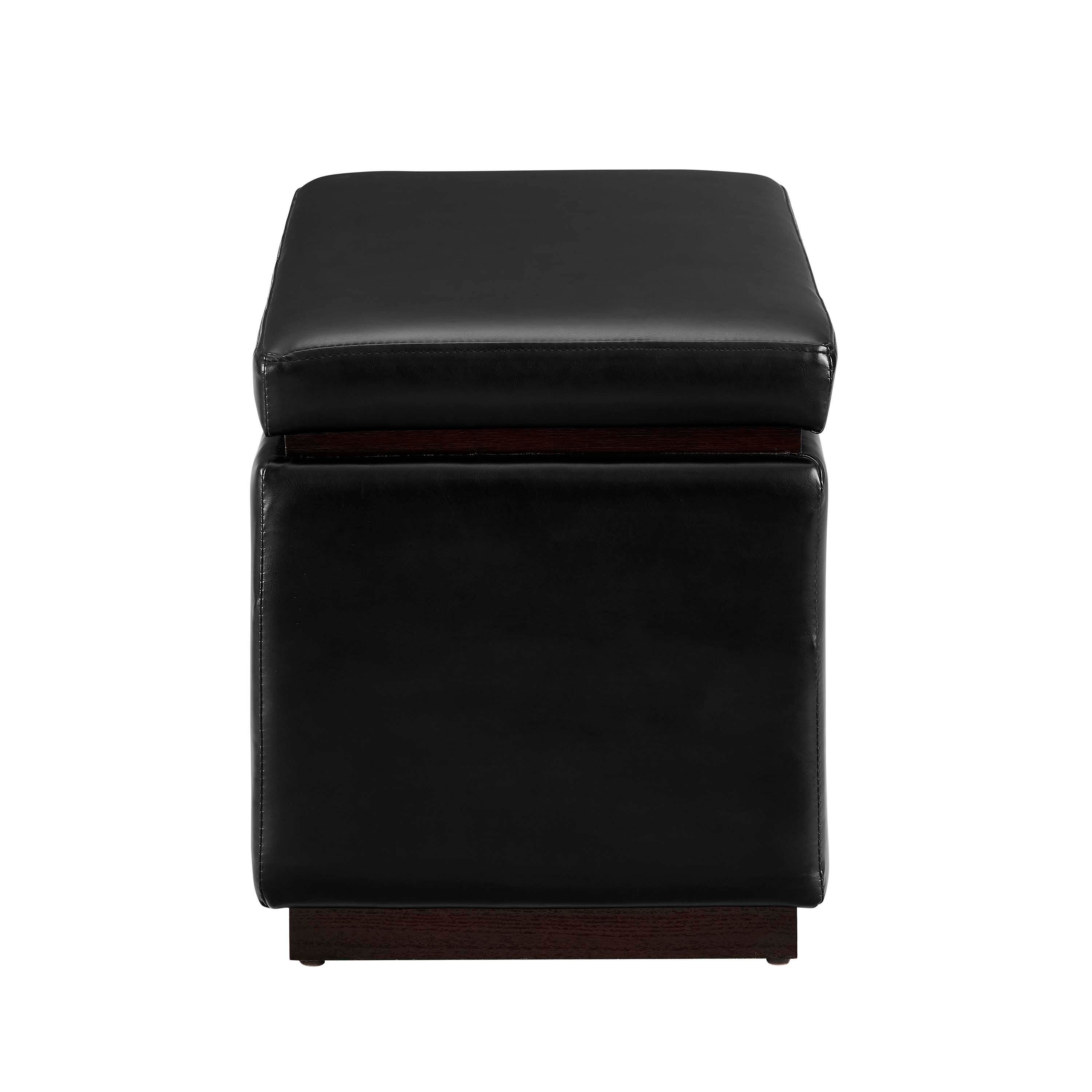 Linon Bridget Bridget Rectangle Ottoman, Black, large