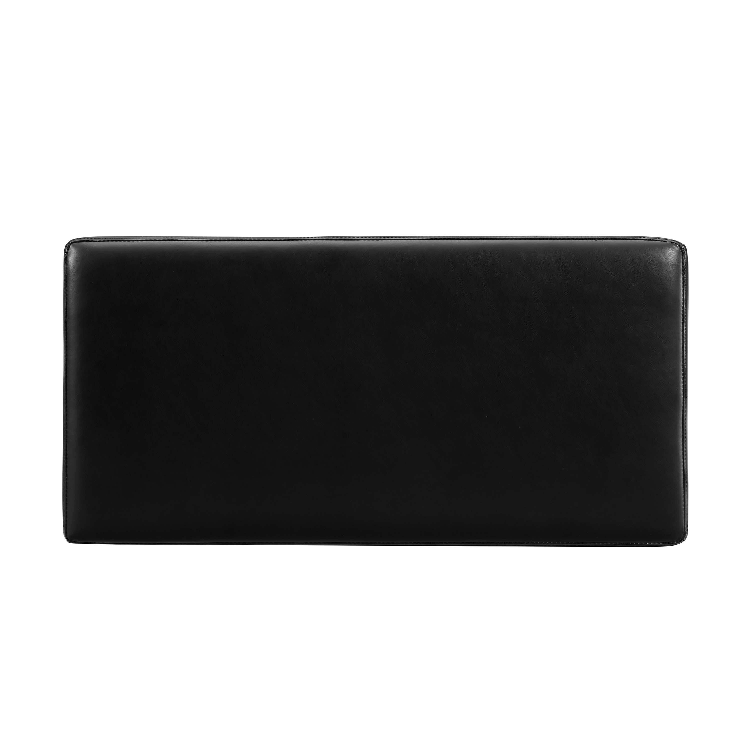 Linon Bridget Bridget Rectangle Ottoman, Black, large