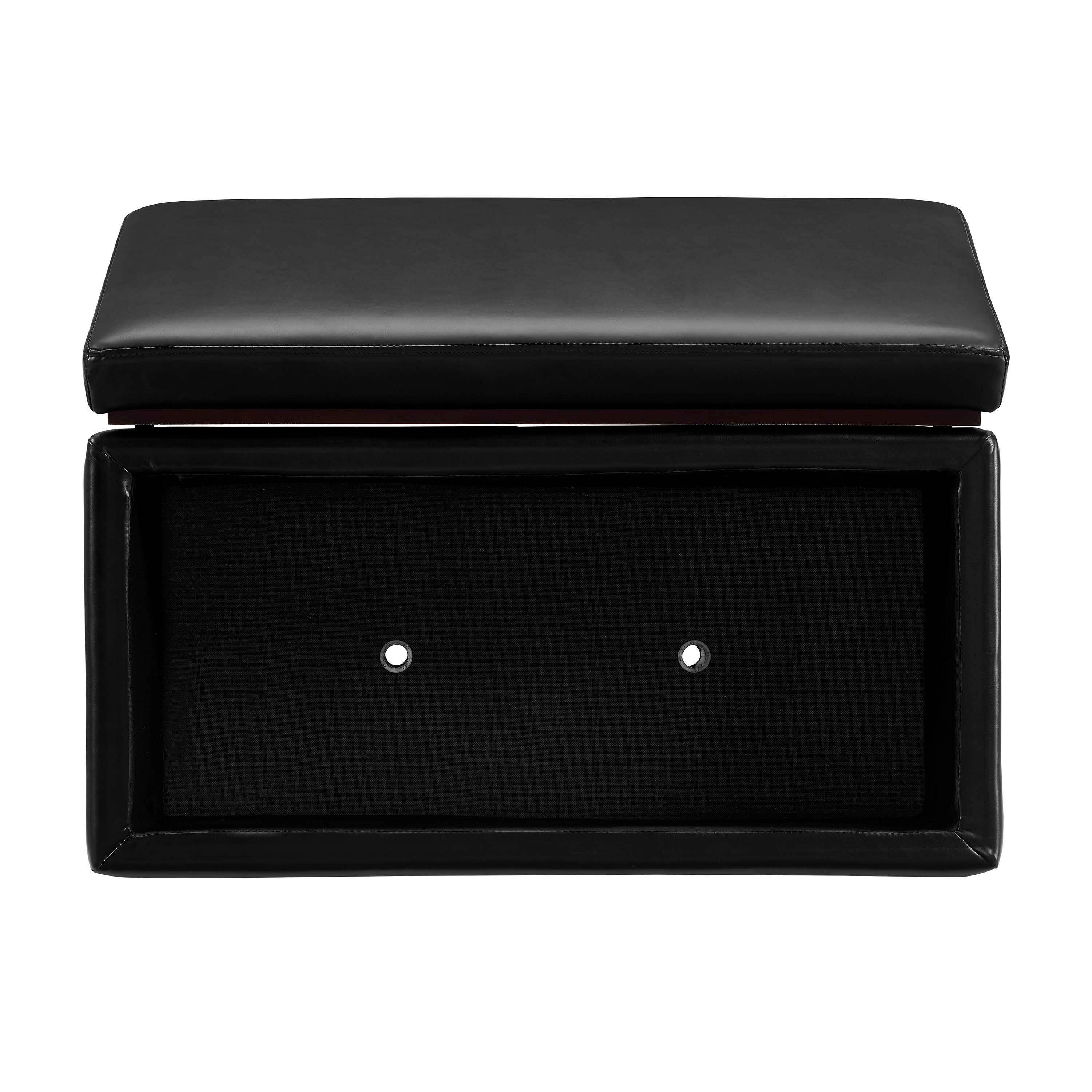 Linon Bridget Bridget Rectangle Ottoman, Black, large
