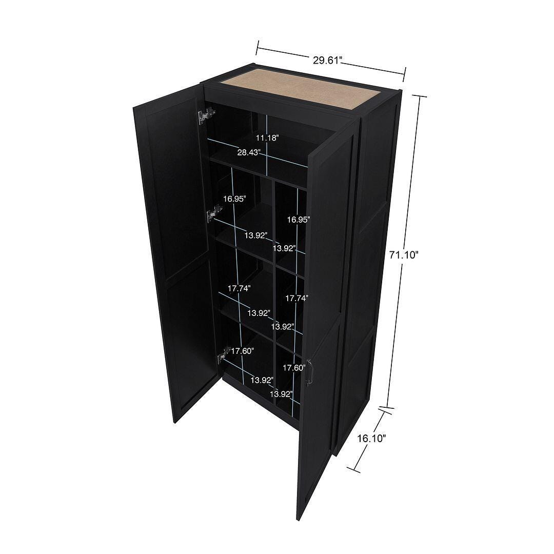 Hopkins Storage Closet with 7 Shelves, Black, large