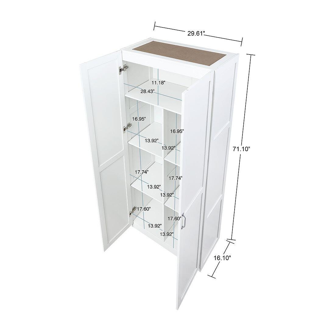 Hopkins Storage Closet with 7 Shelves, White, large