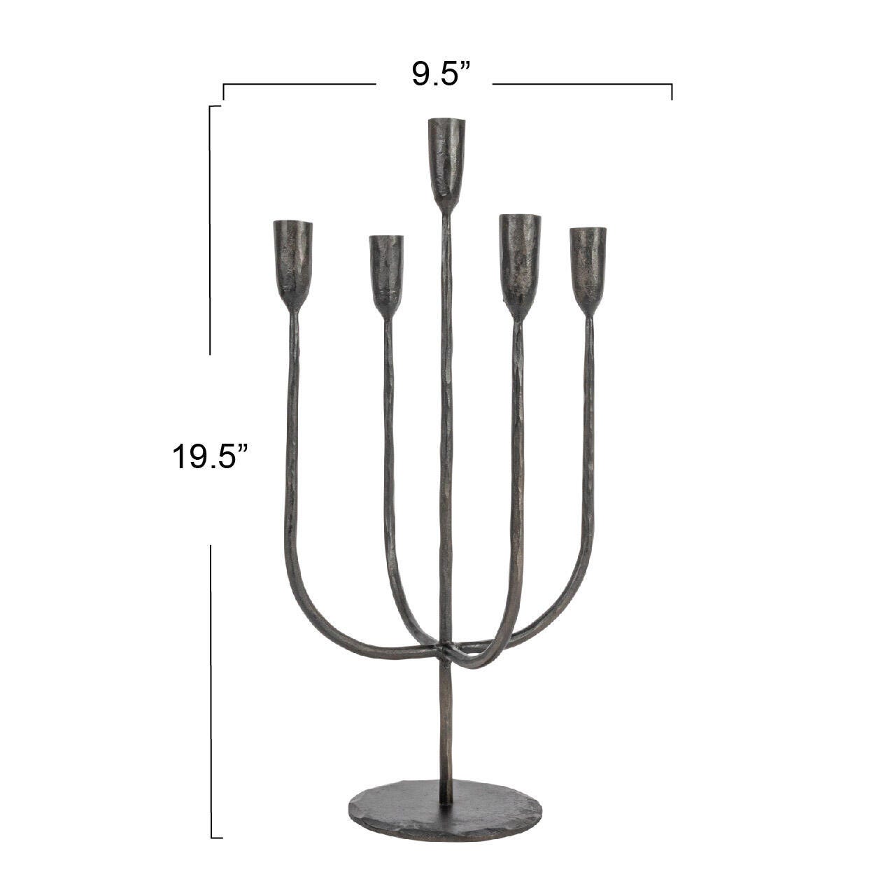 Storied Home Round Hand-Forged 5 Taper Candelabra, , large