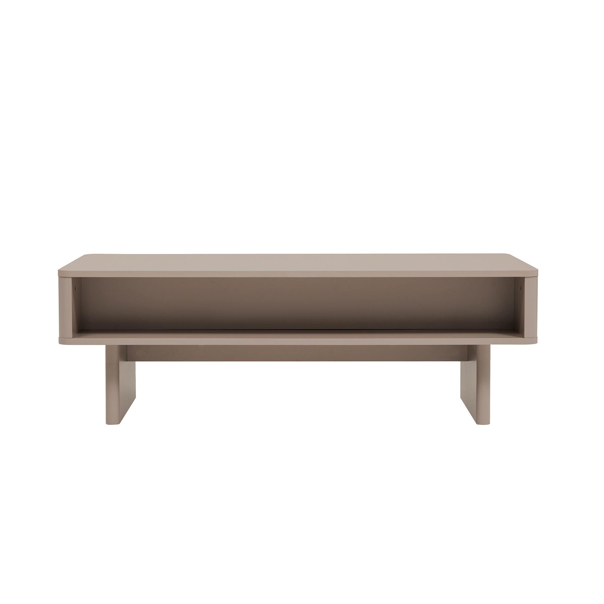 Manhattan Comfort Ella 2 Drawer Coffee Table, Mocha, large