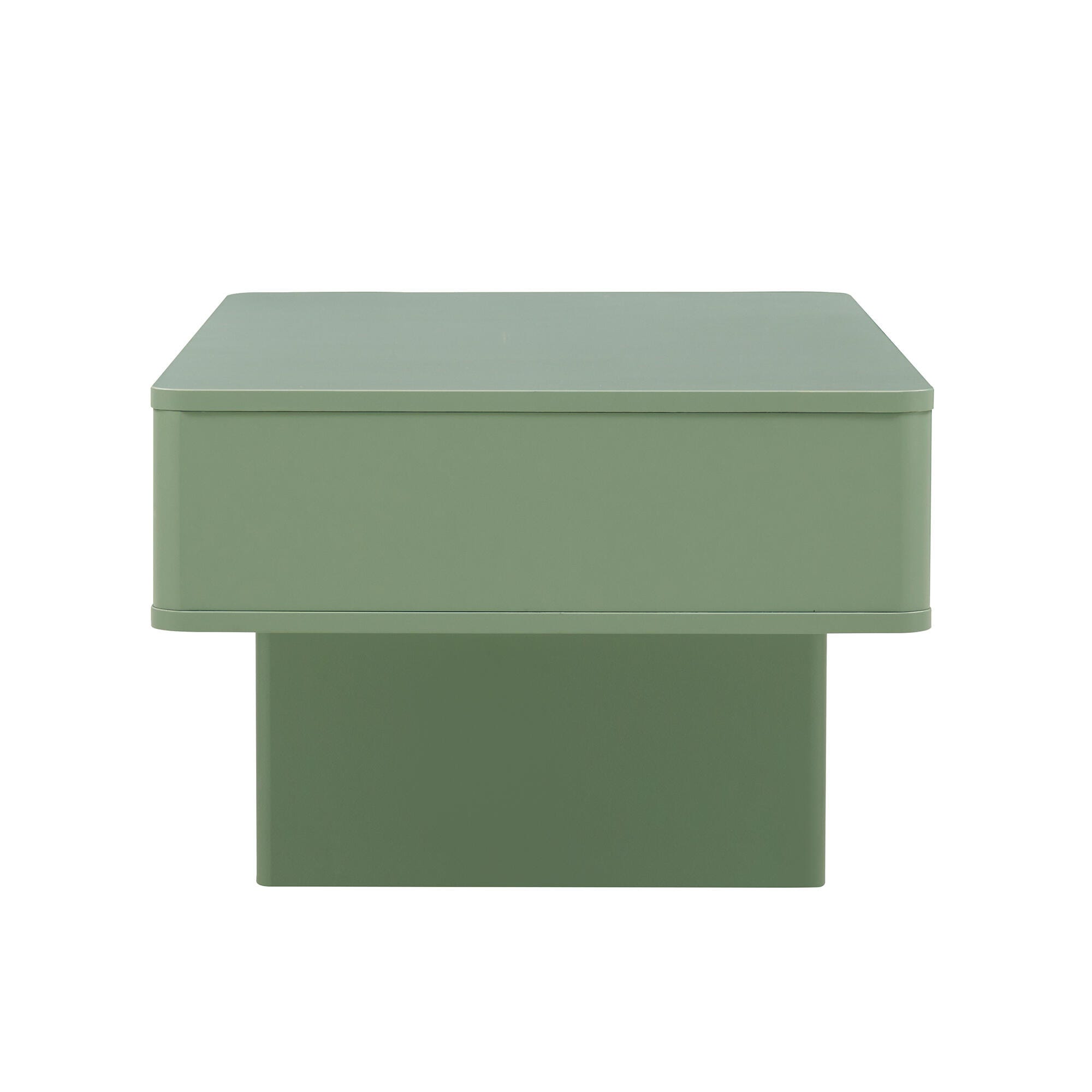 Manhattan Comfort Ella 2 Drawer Coffee Table, Sage Green, large